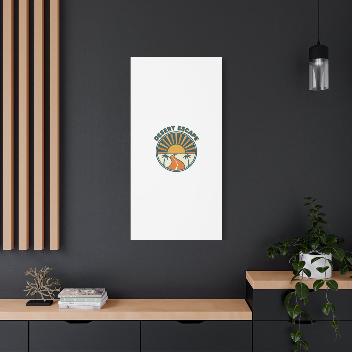 Desert Escape Sunset Canvas | 70s Sunset Retro Palm Poster