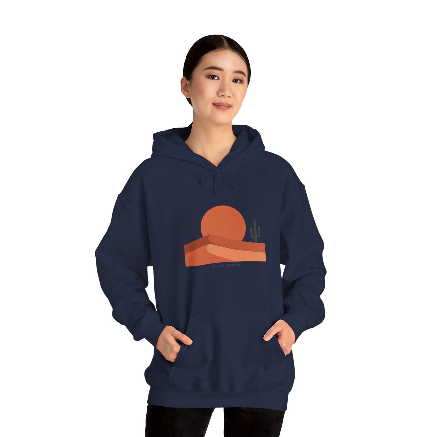 Desert Sunset Minimalist Mesa Hoodie | Southwestern adobe-inspired art