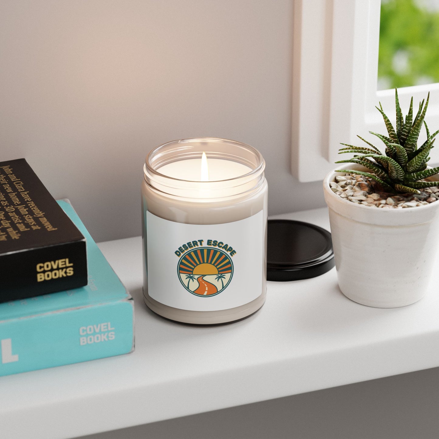 Desert Escape 70s Sunset Candle | Soy Candle, Retro Palm Postcard