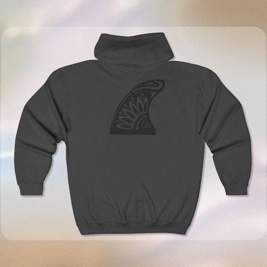 Shark Surfboards Hoodie, Beach Vibes Unisex Zip Sweatshirt, Ocean Lover Gift, Coastal Apparel, Surfing Jacket, Fin Design Outerwear