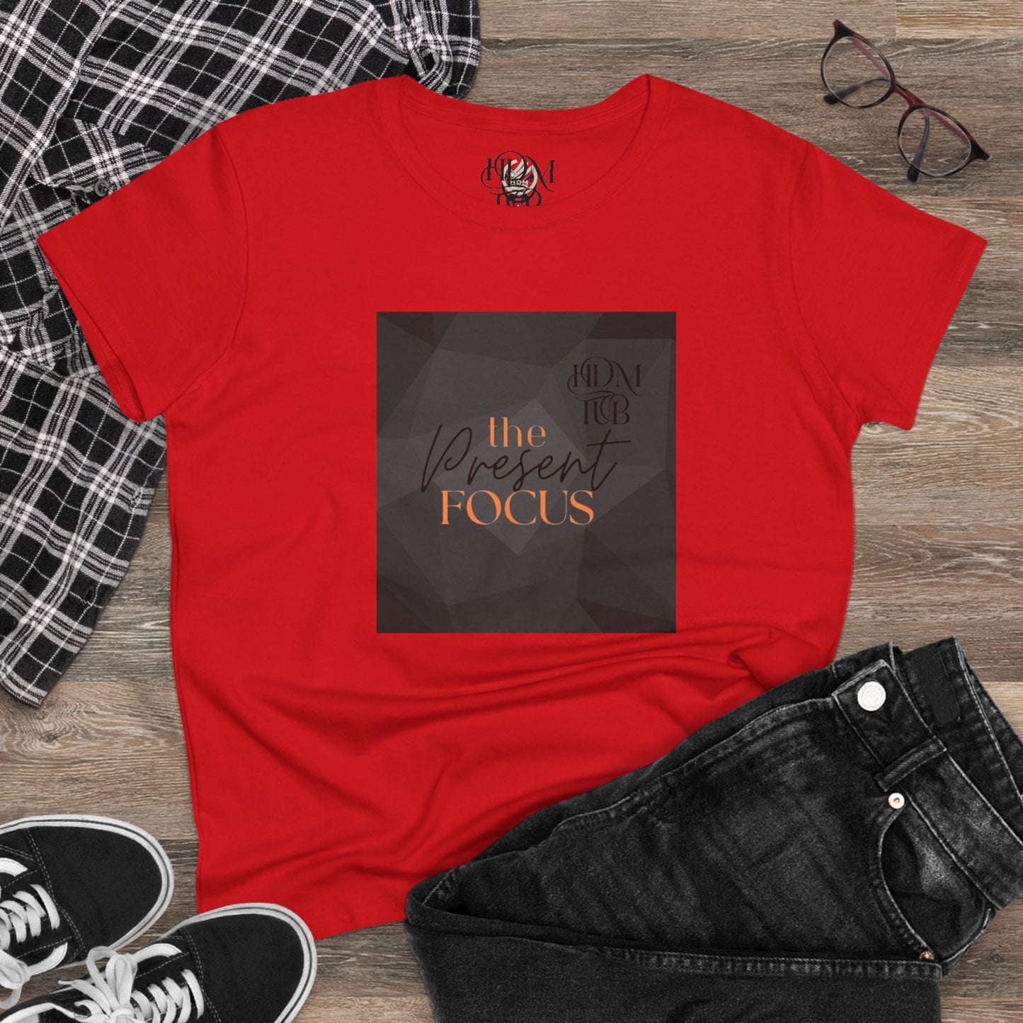 T-Shirt, The Present Focus, Women's Tee, Cotton Tee, Graphic Tee, Meditation Shirt