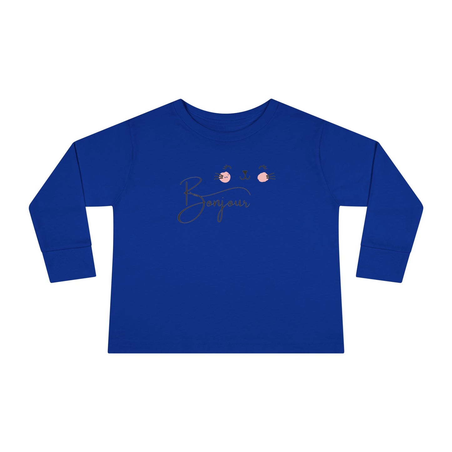 Toddler Long Sleeve Tee, Bonjour Shirt, French Toddler Top, Kids Long Sleeve Tee, Kids French Shirt, Children's Bonjour Shirt
