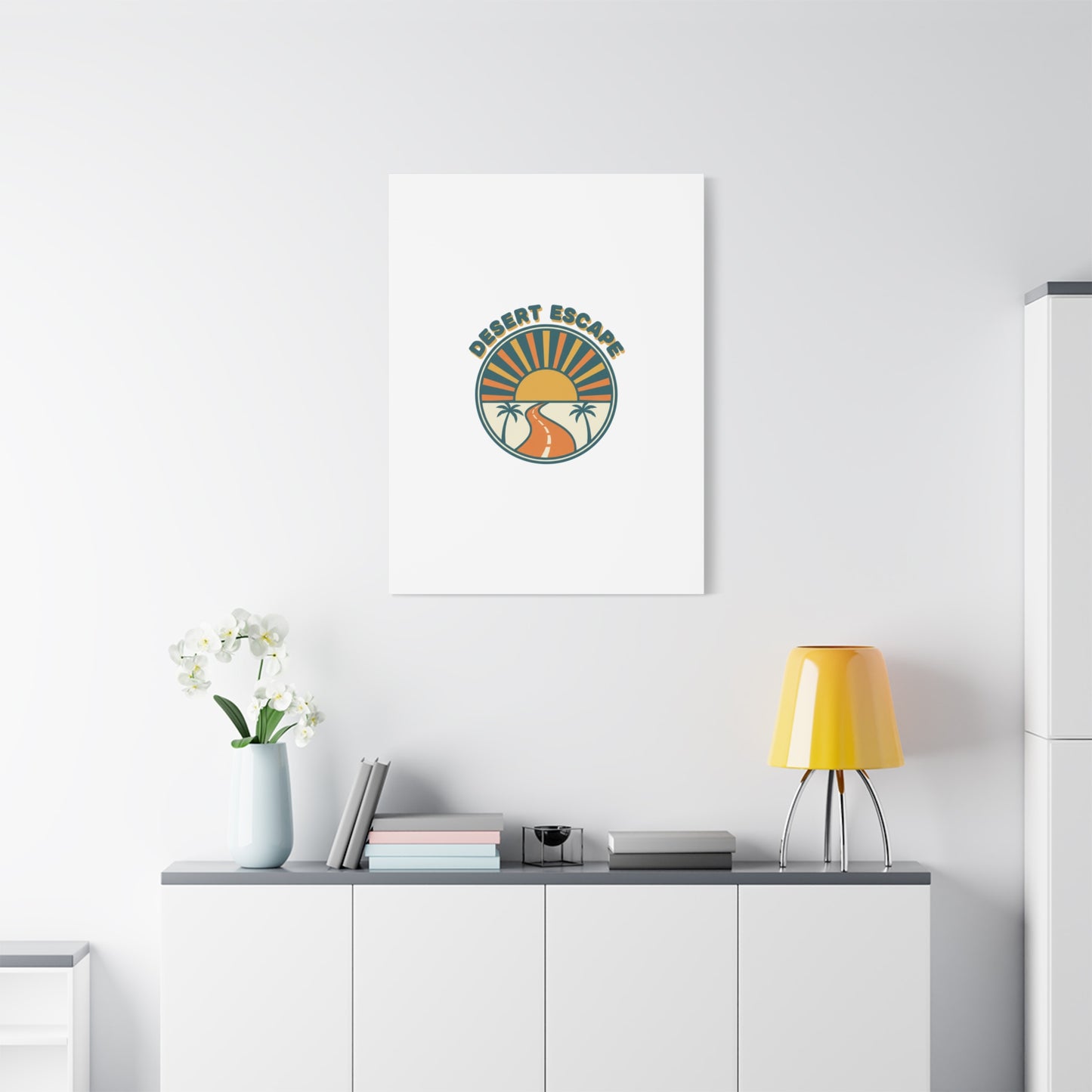 Desert Escape Sunset Canvas | 70s Sunset Retro Palm Poster