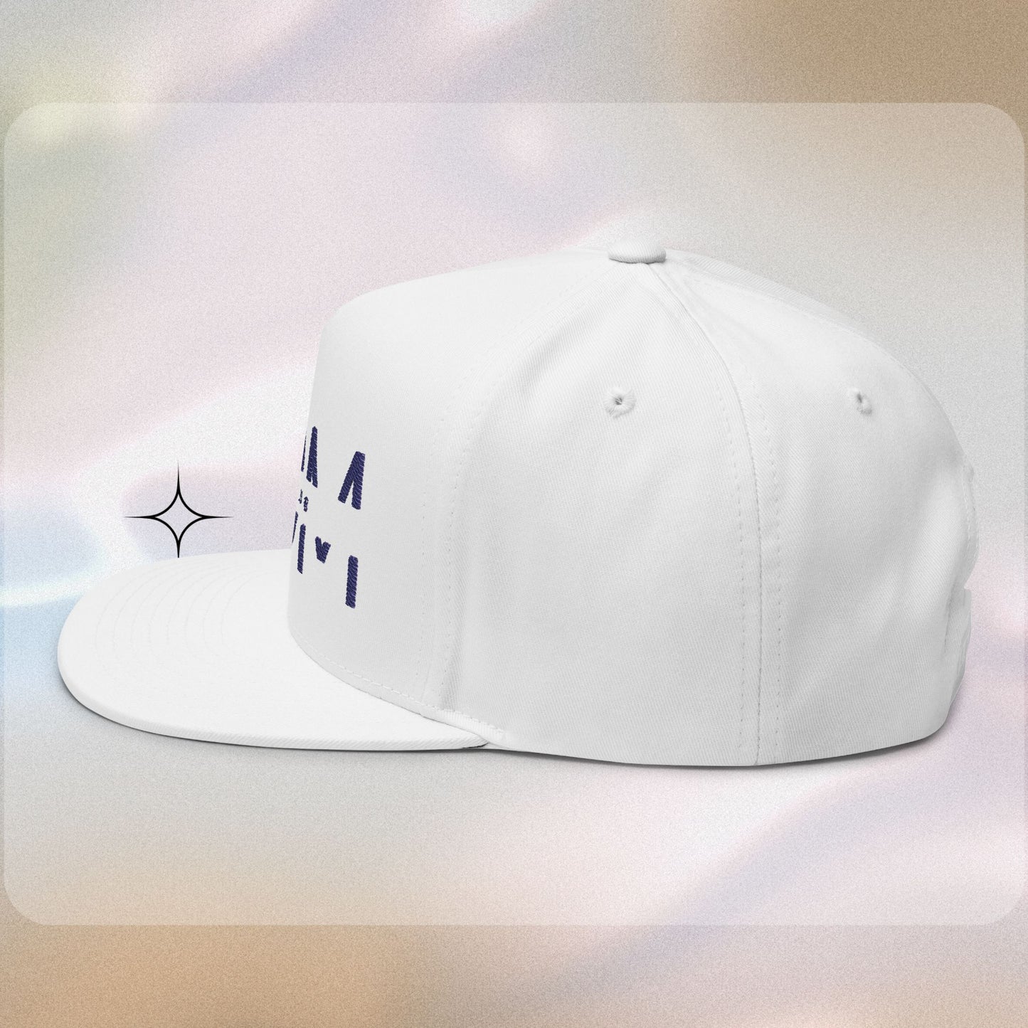 Embroidered Flat Bill Cap - HDMTub Design, Hat, Baseball Cap, Snapback, Hip Hop Cap, Accessories, Streetwear