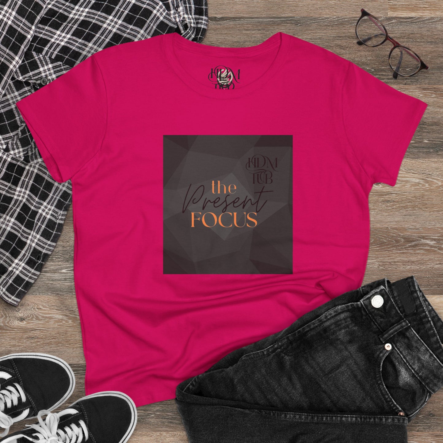 T-Shirt, The Present Focus, Women's Tee, Cotton Tee, Graphic Tee, Meditation Shirt
