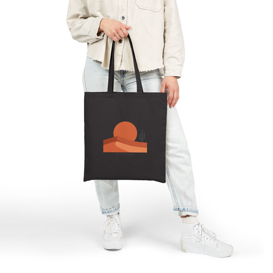 Desert Sunset Minimalist Tote | Southwestern mesa, adobe-inspired neutral art