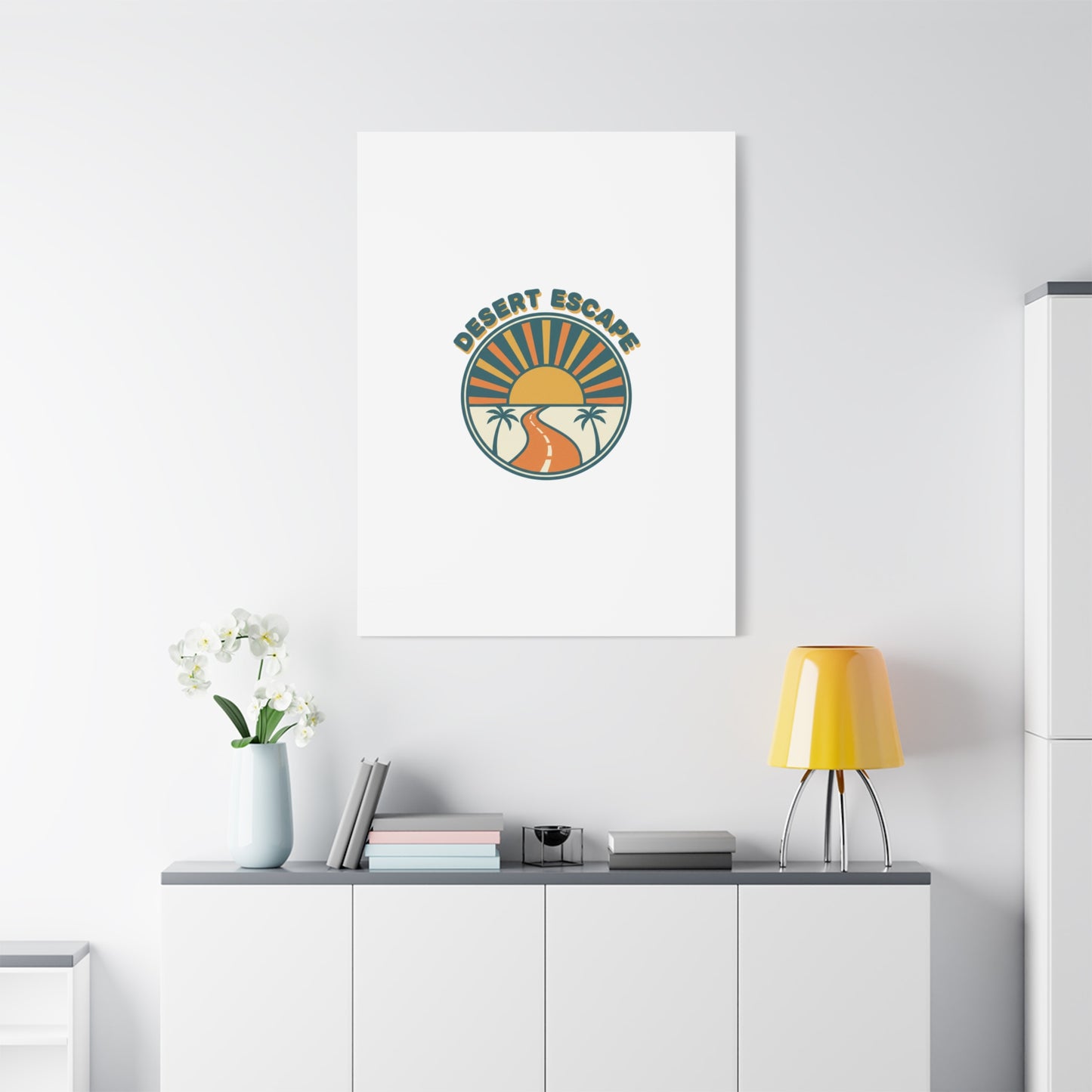 Desert Escape Sunset Canvas | 70s Sunset Retro Palm Poster