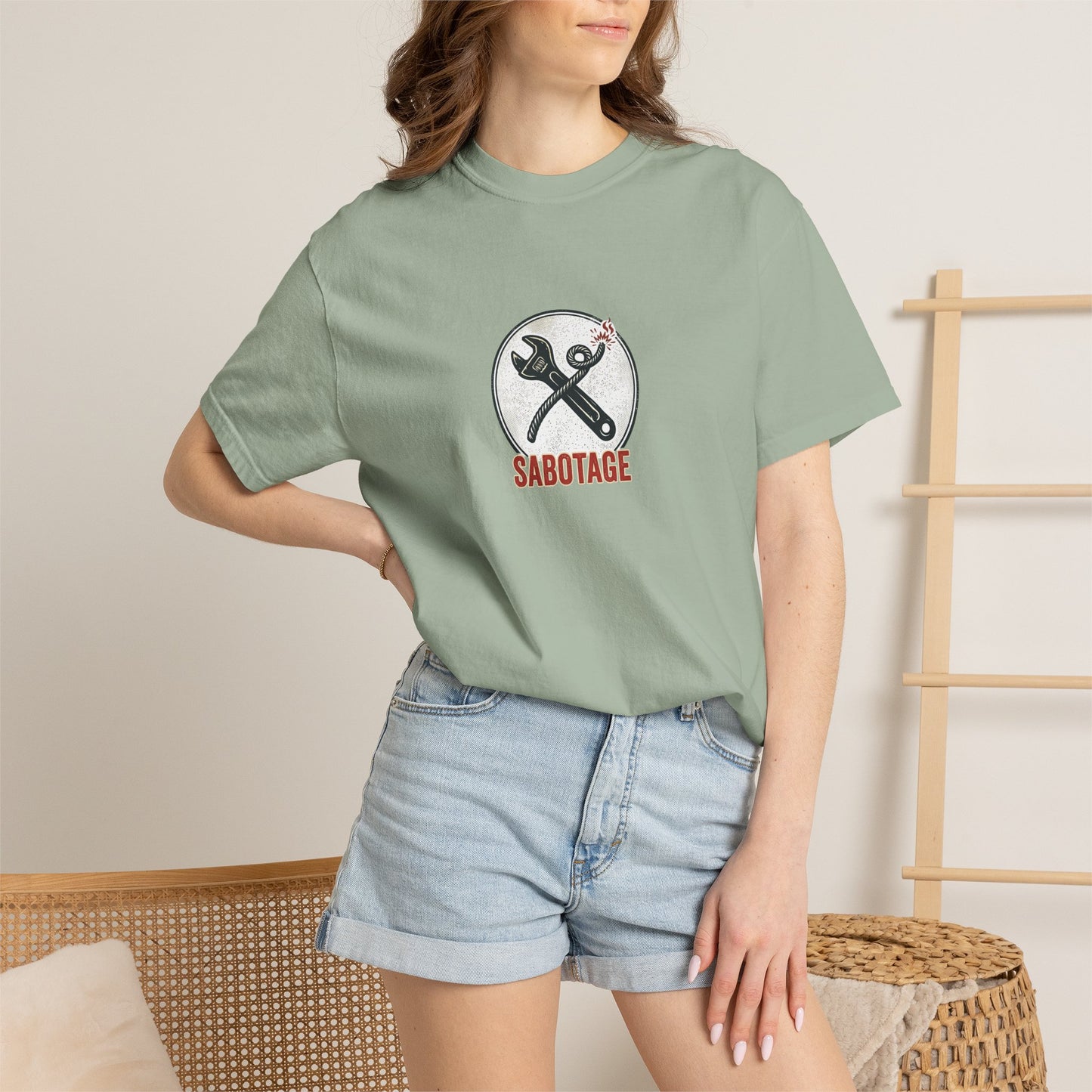 Sabotage Wrench Logo T-Shirt — Mechanic Tools Graphic Tee