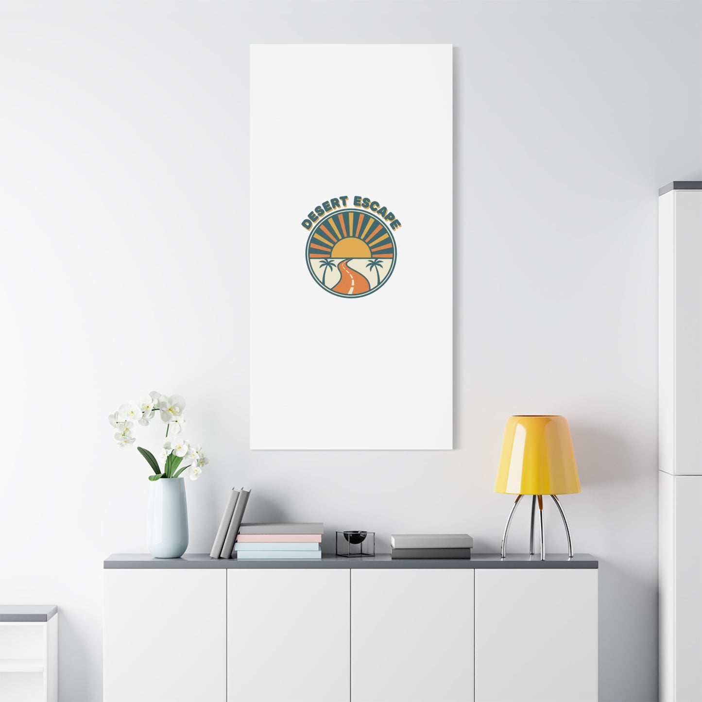 Desert Escape Sunset Canvas | 70s Sunset Retro Palm Poster