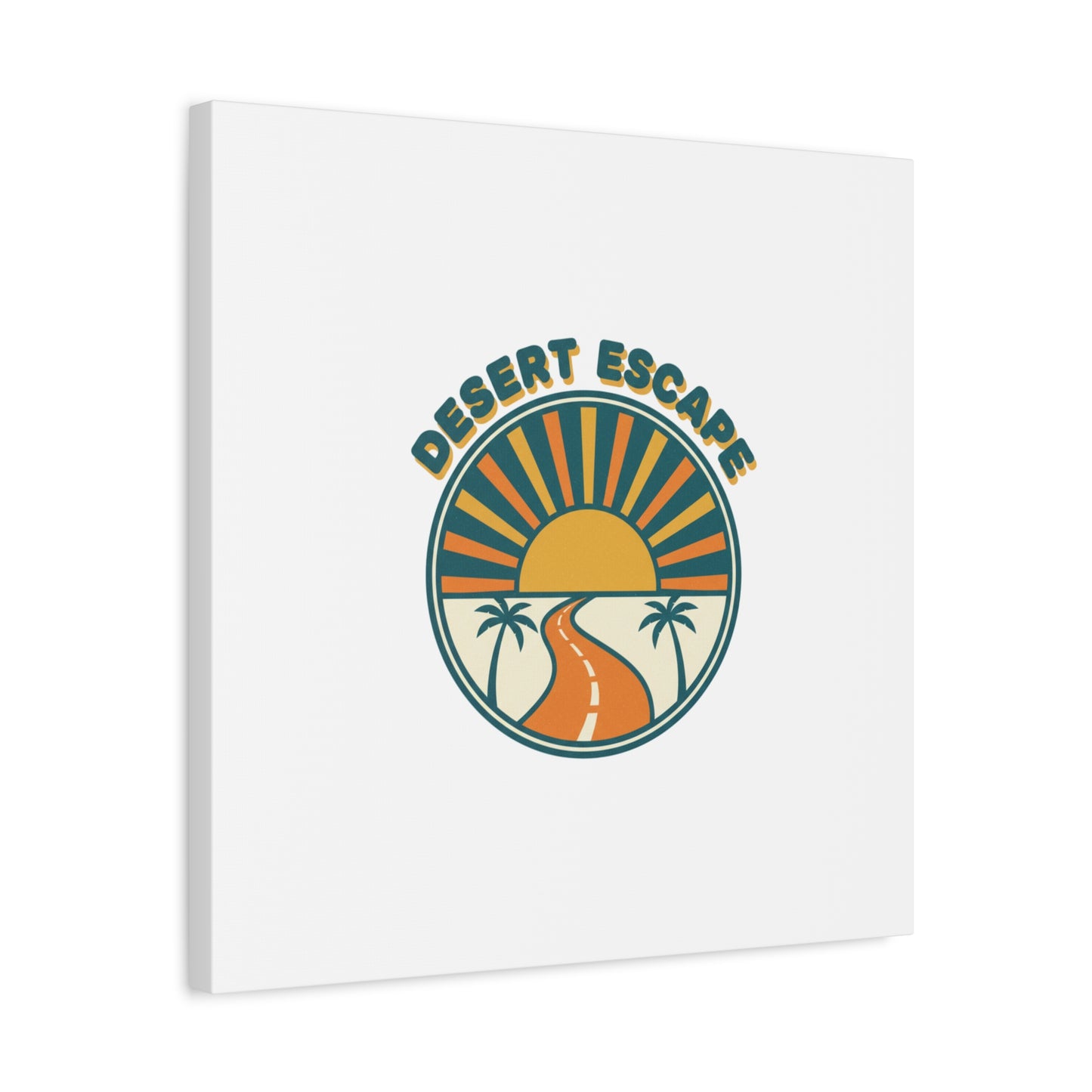 Desert Escape Sunset Canvas | 70s Sunset Retro Palm Poster