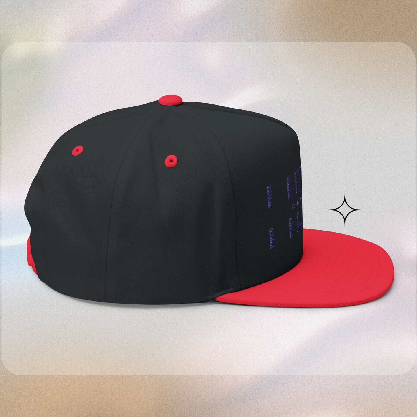 Embroidered Flat Bill Cap - HDMTub Design, Hat, Baseball Cap, Snapback, Hip Hop Cap, Accessories, Streetwear