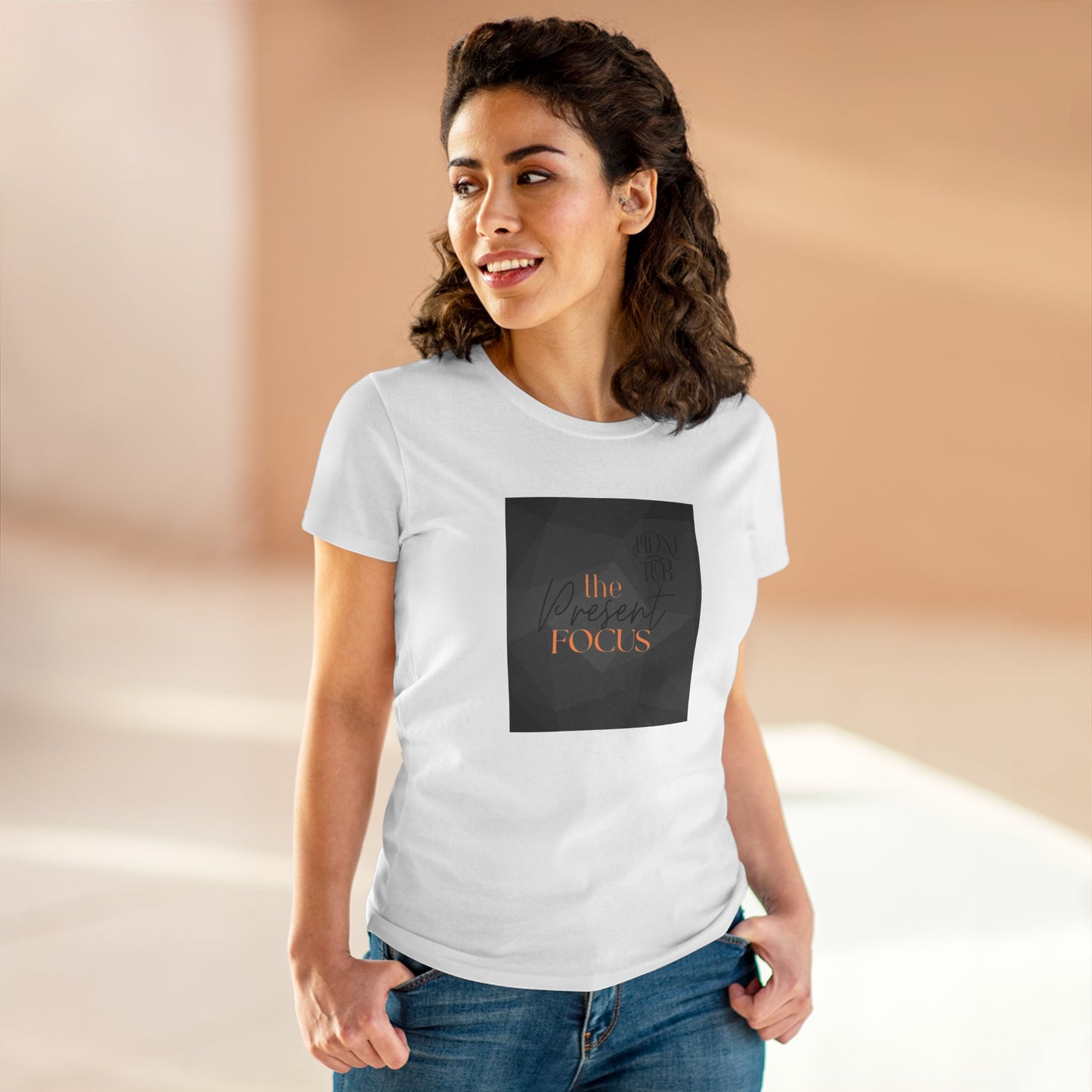 T-Shirt, The Present Focus, Women's Tee, Cotton Tee, Graphic Tee, Meditation Shirt