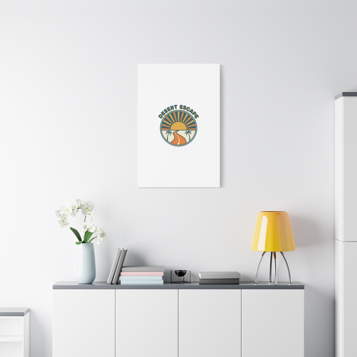 Desert Escape Sunset Canvas | 70s Sunset Retro Palm Poster