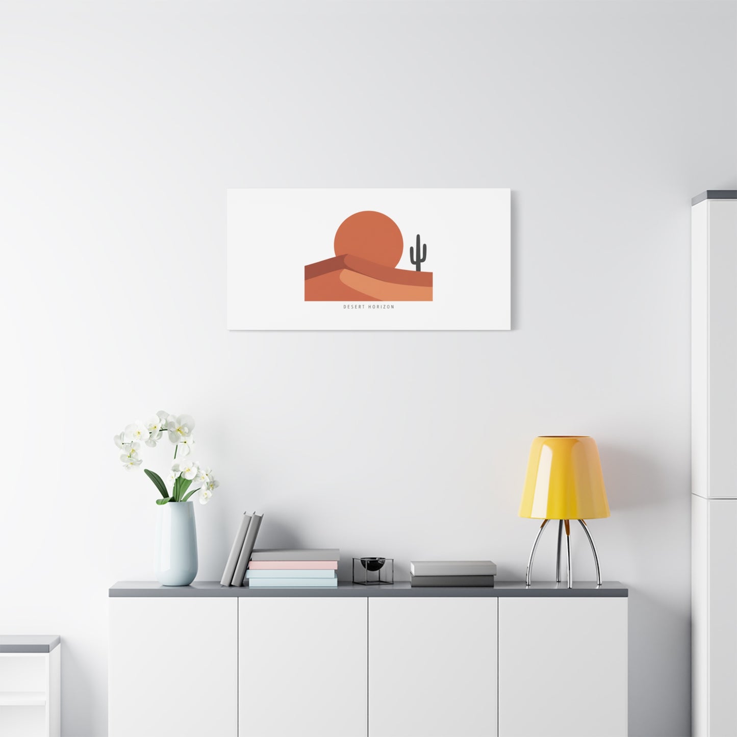 Desert Horizon Minimal Mesa Canvas | desert sunset, southwestern art print