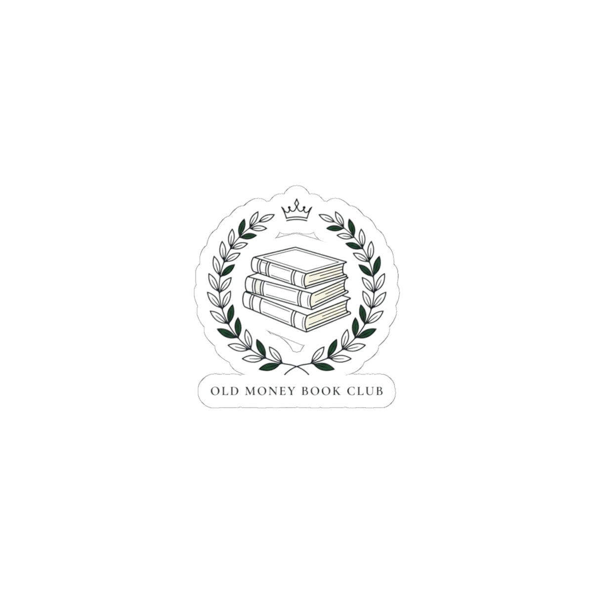 Old Money Book Club Sticker | minimalist, monochrome, serif quiet luxury