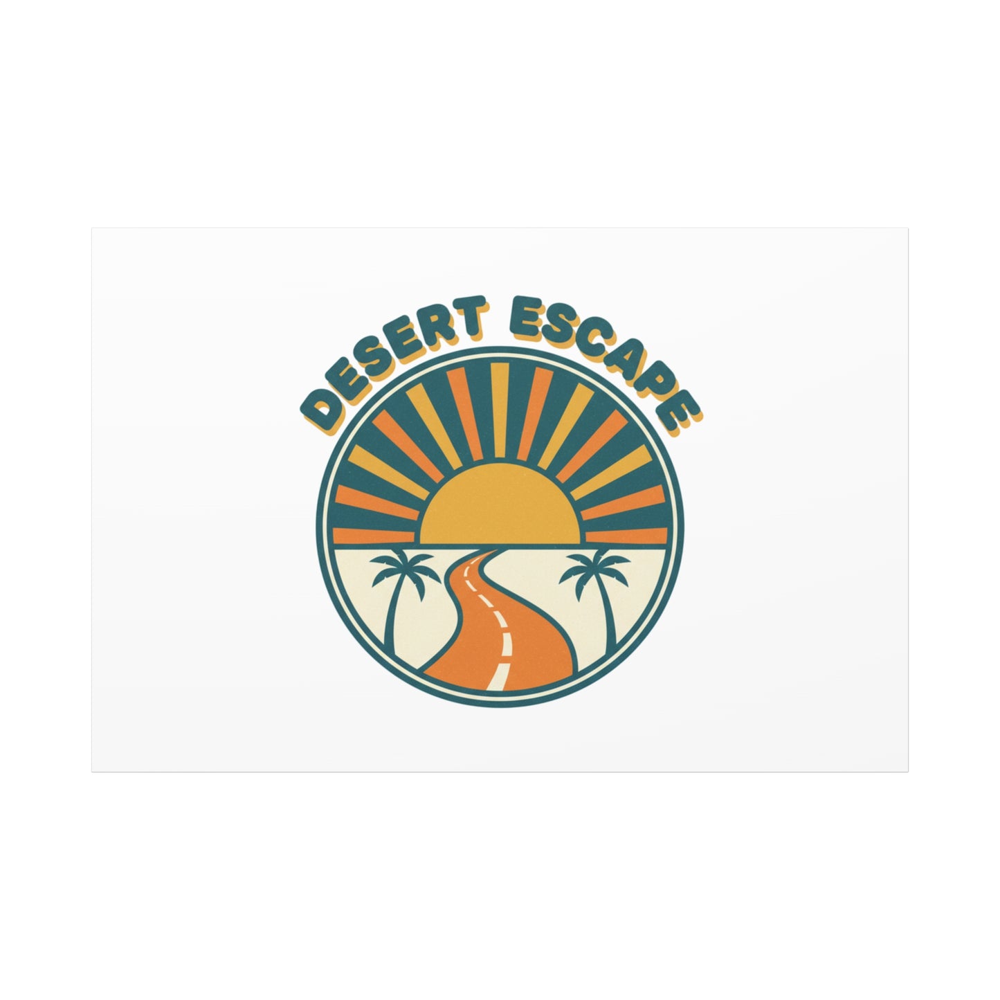 Desert Escape Sunset Canvas | 70s Sunset Retro Palm Poster