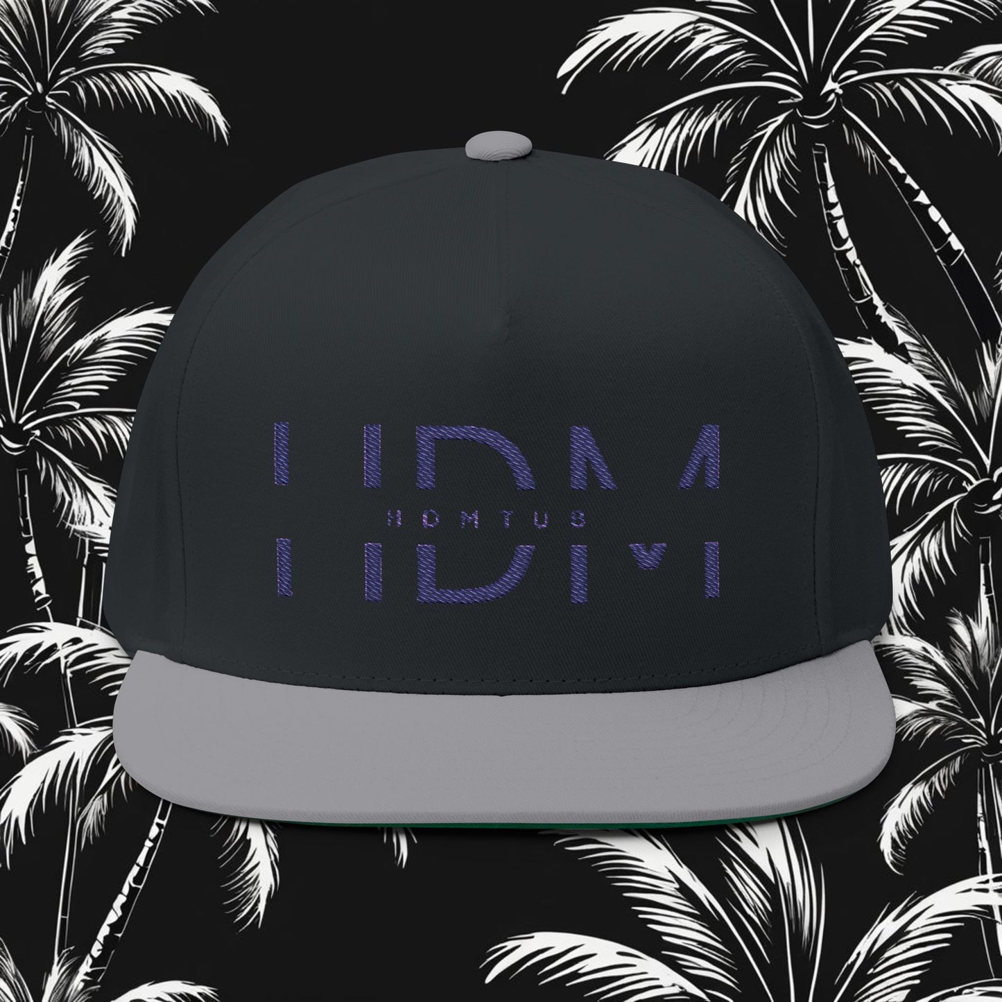 Embroidered Flat Bill Cap - HDMTub Design, Hat, Baseball Cap, Snapback, Hip Hop Cap, Accessories, Streetwear