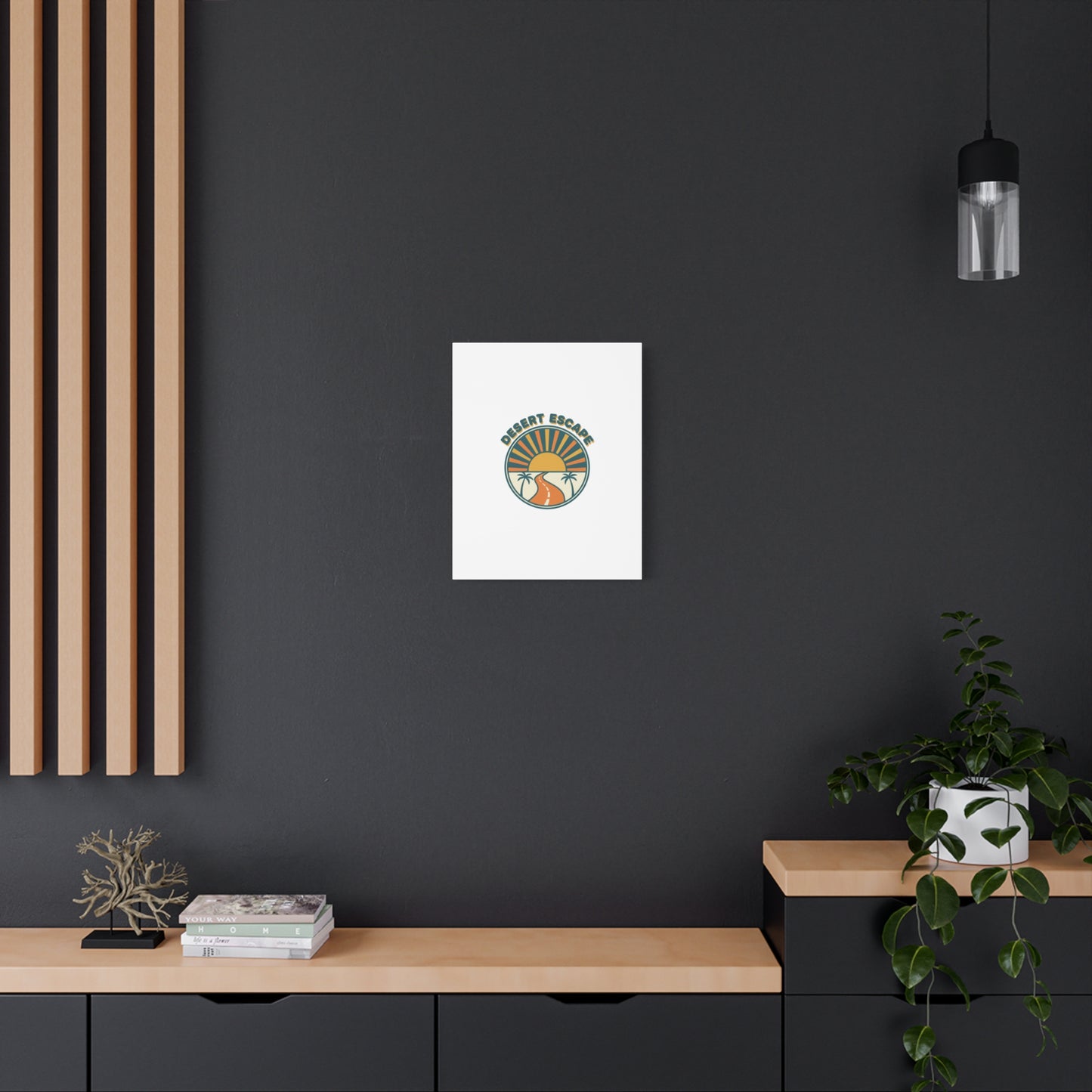 Desert Escape Sunset Canvas | 70s Sunset Retro Palm Poster