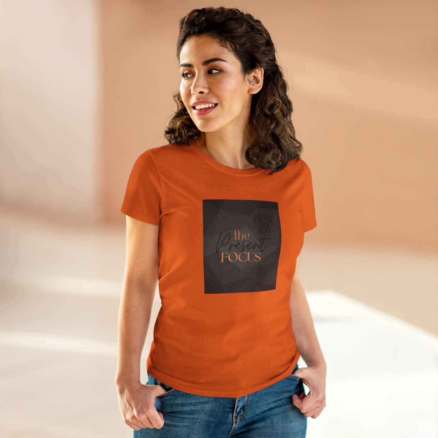 T-Shirt, The Present Focus, Women's Tee, Cotton Tee, Graphic Tee, Meditation Shirt