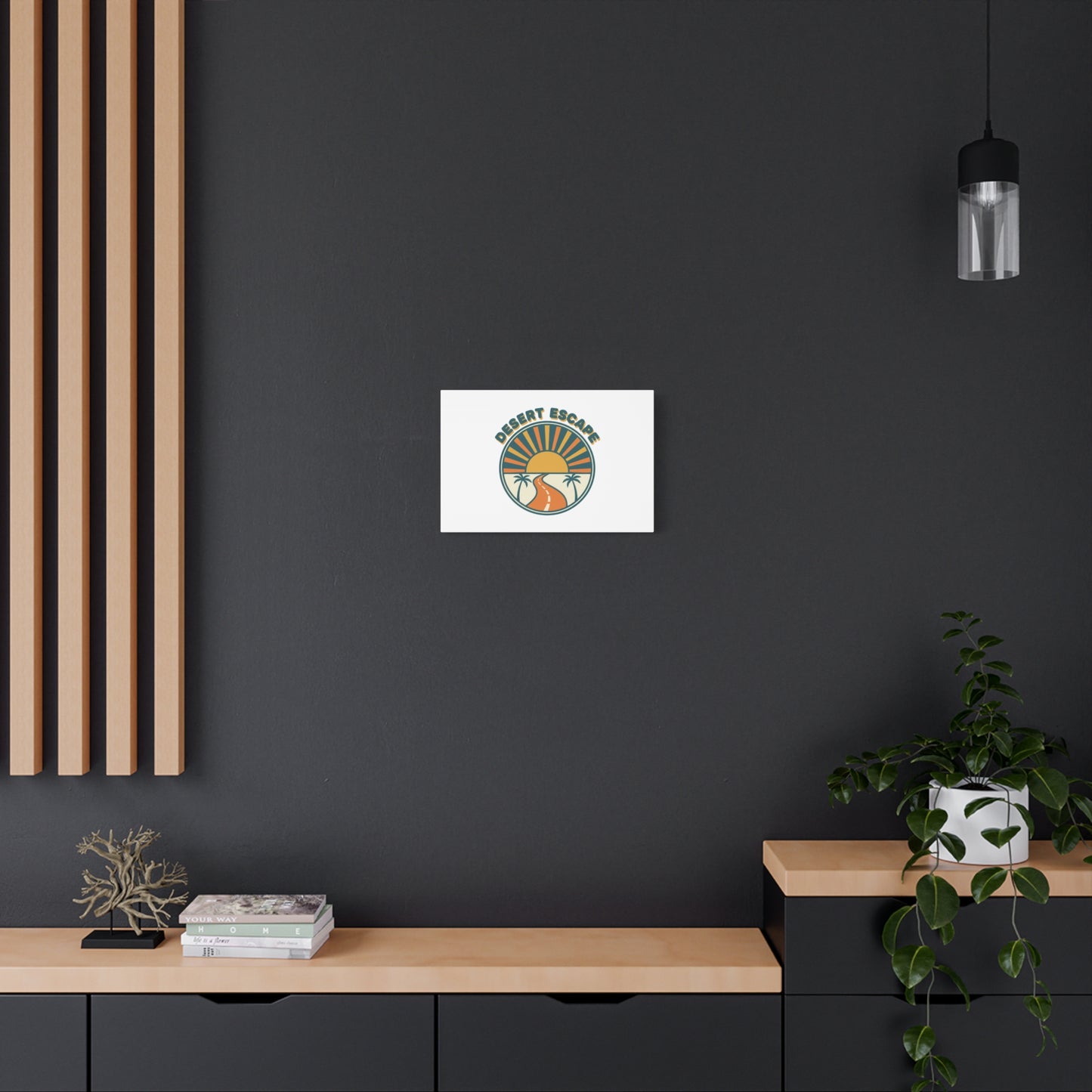 Desert Escape Sunset Canvas | 70s Sunset Retro Palm Poster
