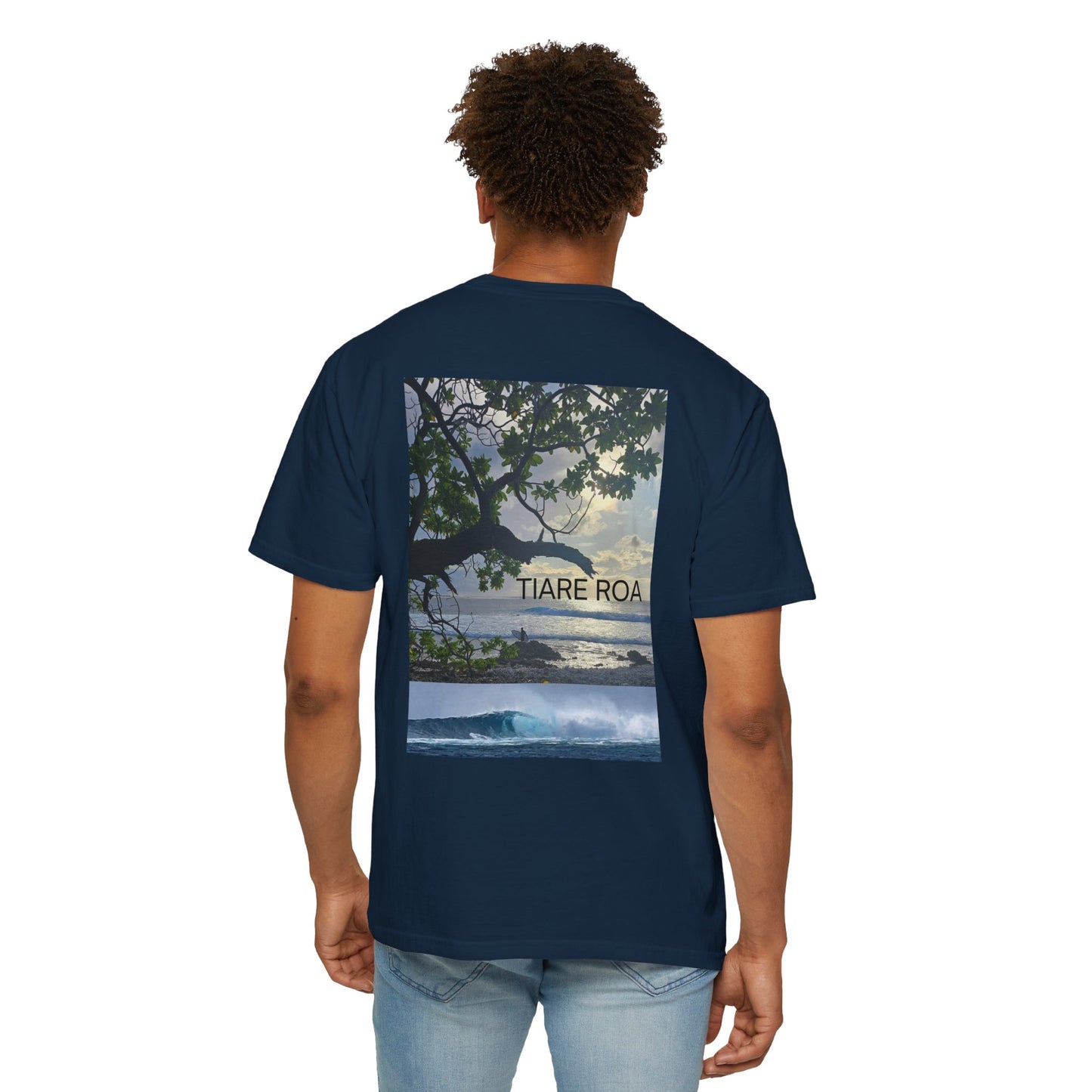 Tiare Roa Surf Spot T-shirt, Ocean Lover Beach Tee, Coastal Wave Graphic Shirt, Unisex Garment-Dyed Top, Vacation Souvenir Apparel