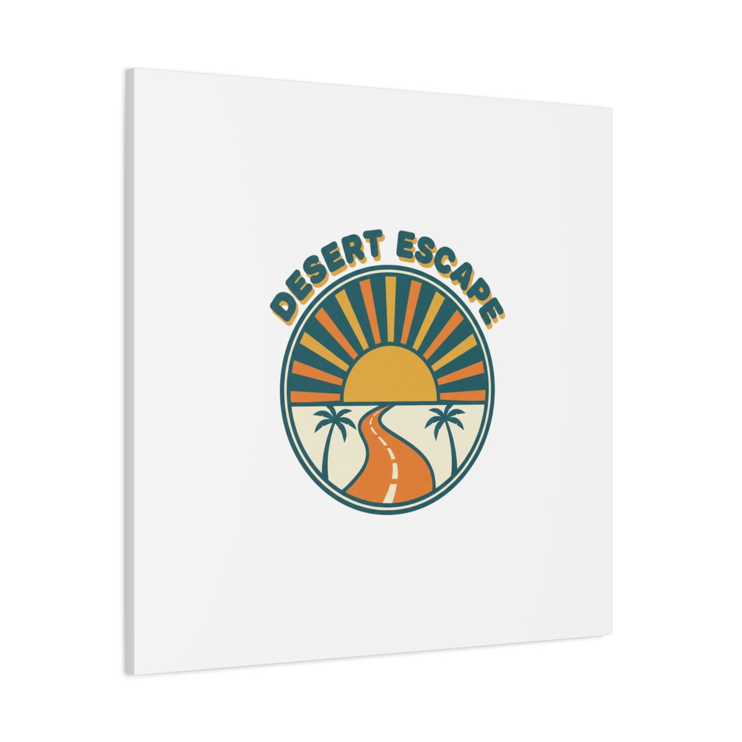 Desert Escape Sunset Canvas | 70s Sunset Retro Palm Poster