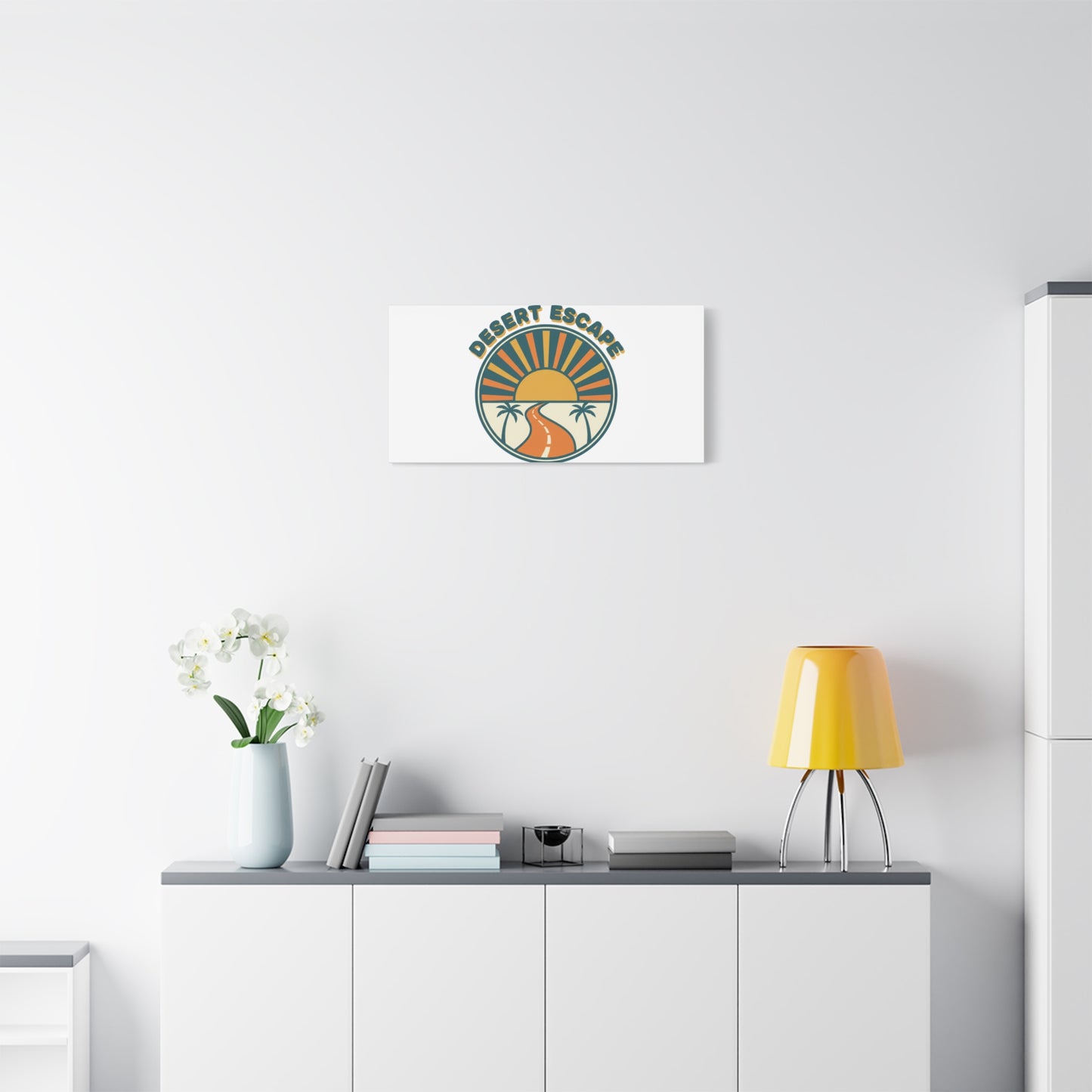 Desert Escape Sunset Canvas | 70s Sunset Retro Palm Poster