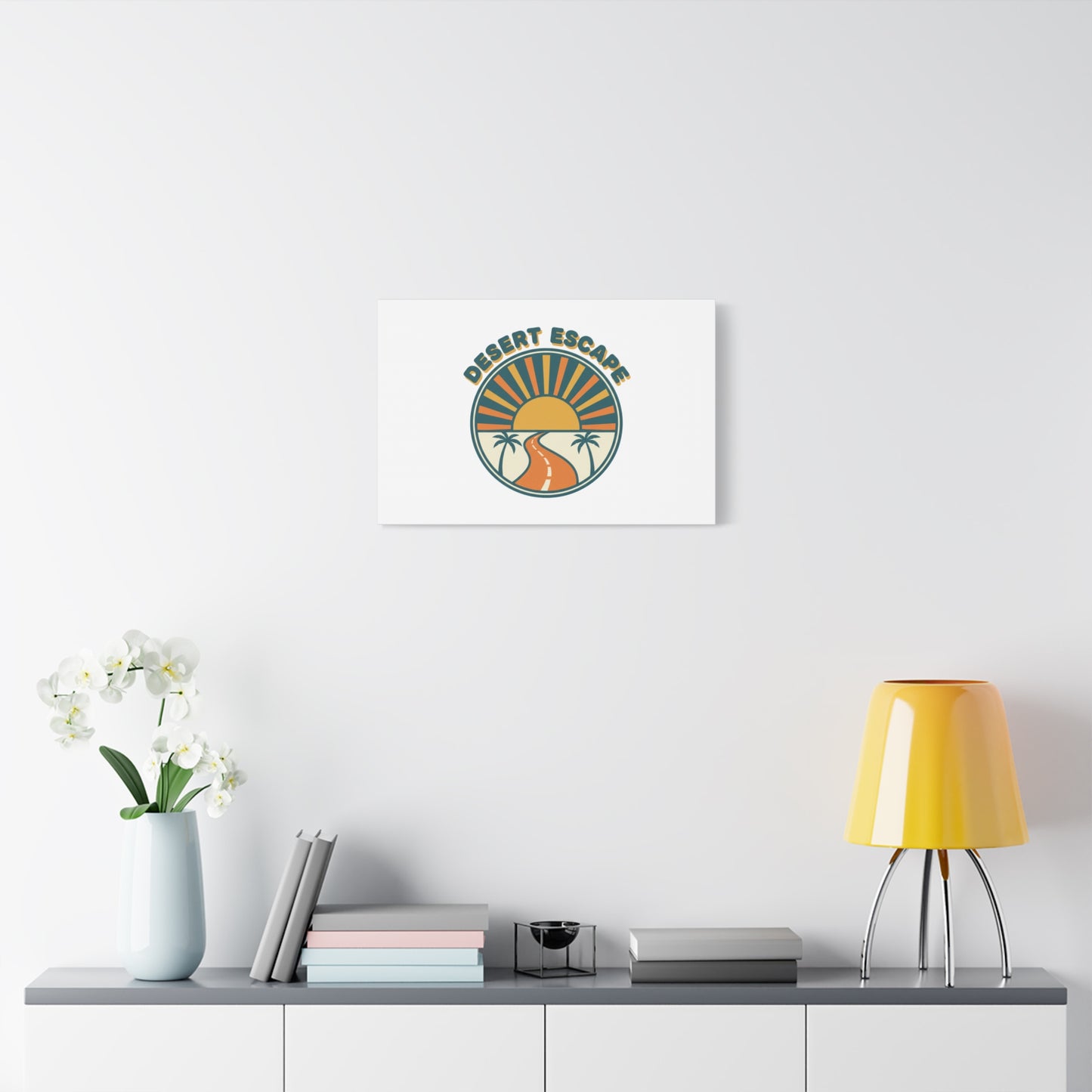 Desert Escape Sunset Canvas | 70s Sunset Retro Palm Poster