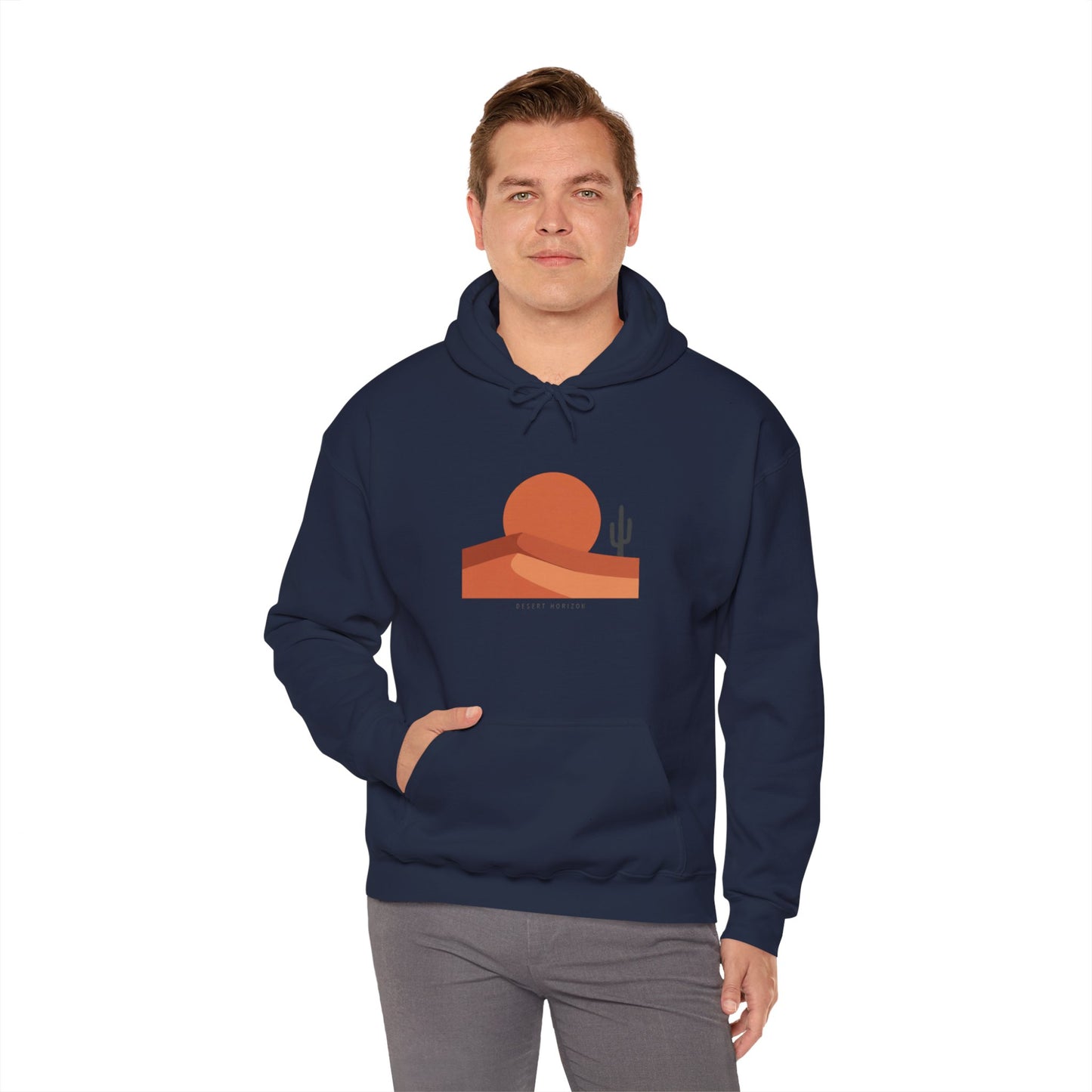 Desert Sunset Minimalist Mesa Hoodie | Southwestern adobe-inspired art