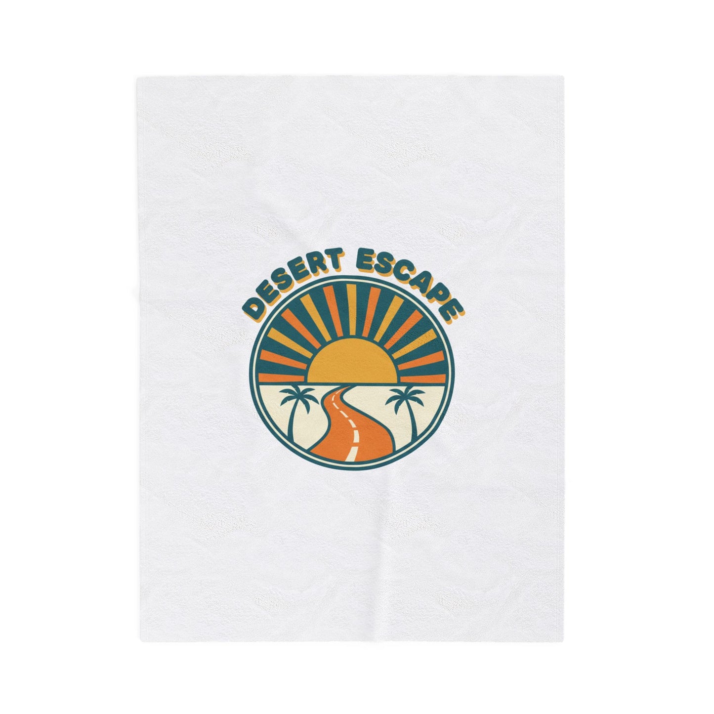 Desert Escape Sunset Blanket | 70s Retro Palm, Golden Hour Vintage