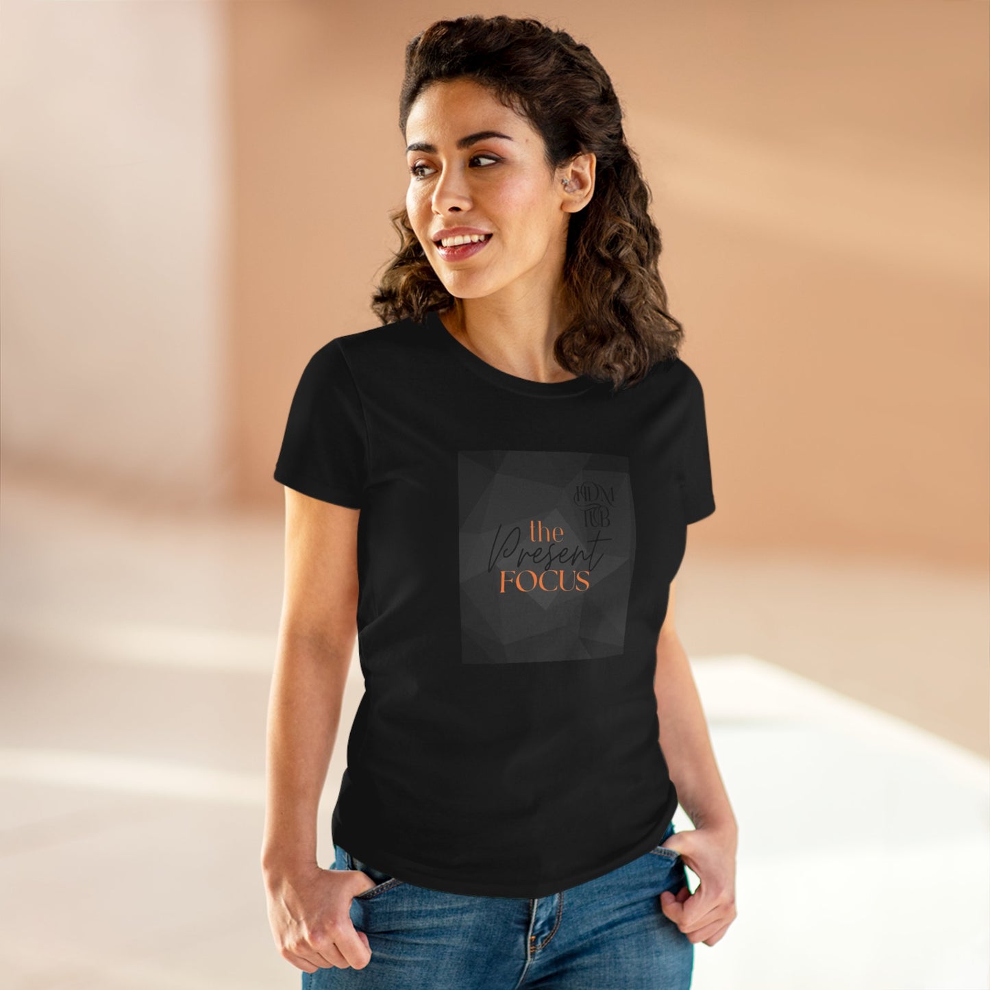 T-Shirt, The Present Focus, Women's Tee, Cotton Tee, Graphic Tee, Meditation Shirt