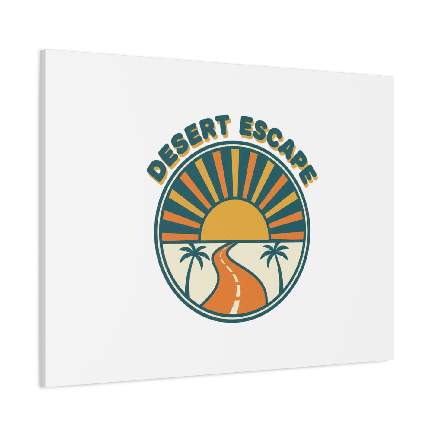 Desert Escape Sunset Canvas | 70s Sunset Retro Palm Poster