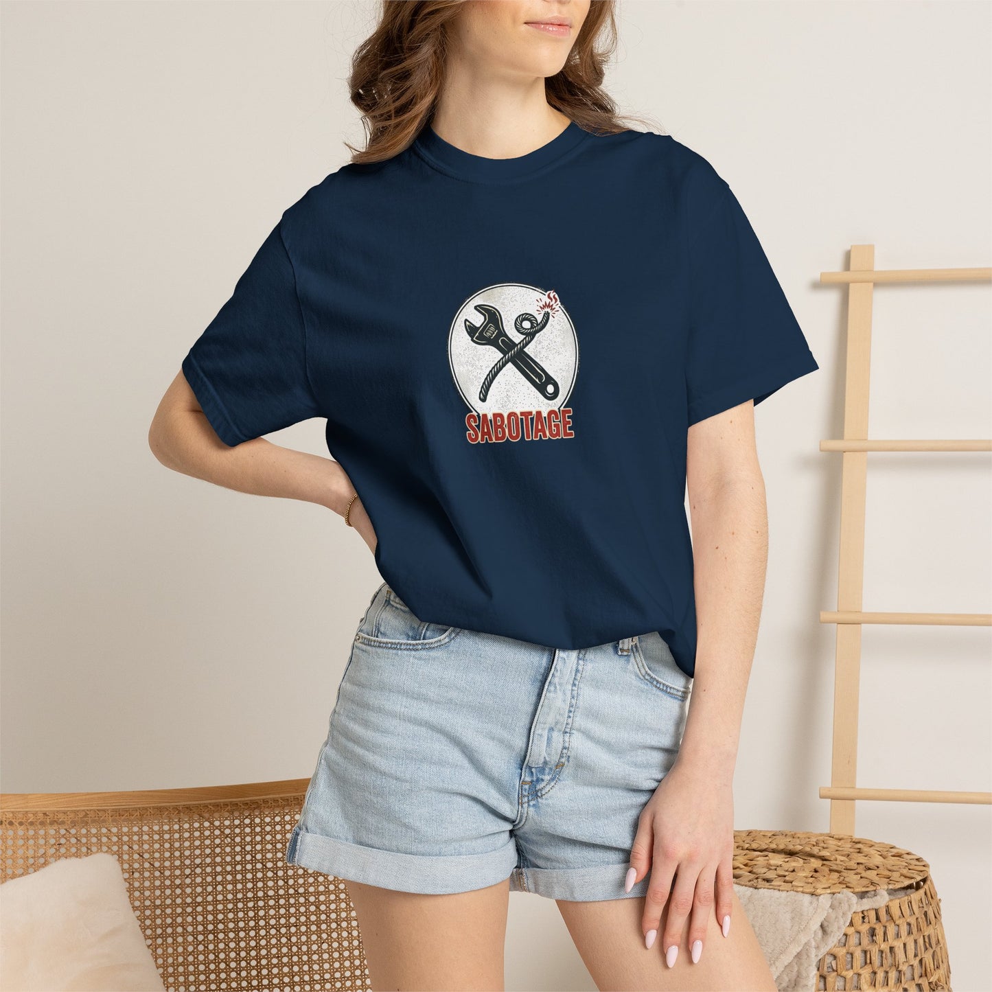 Sabotage Wrench Logo T-Shirt — Mechanic Tools Graphic Tee