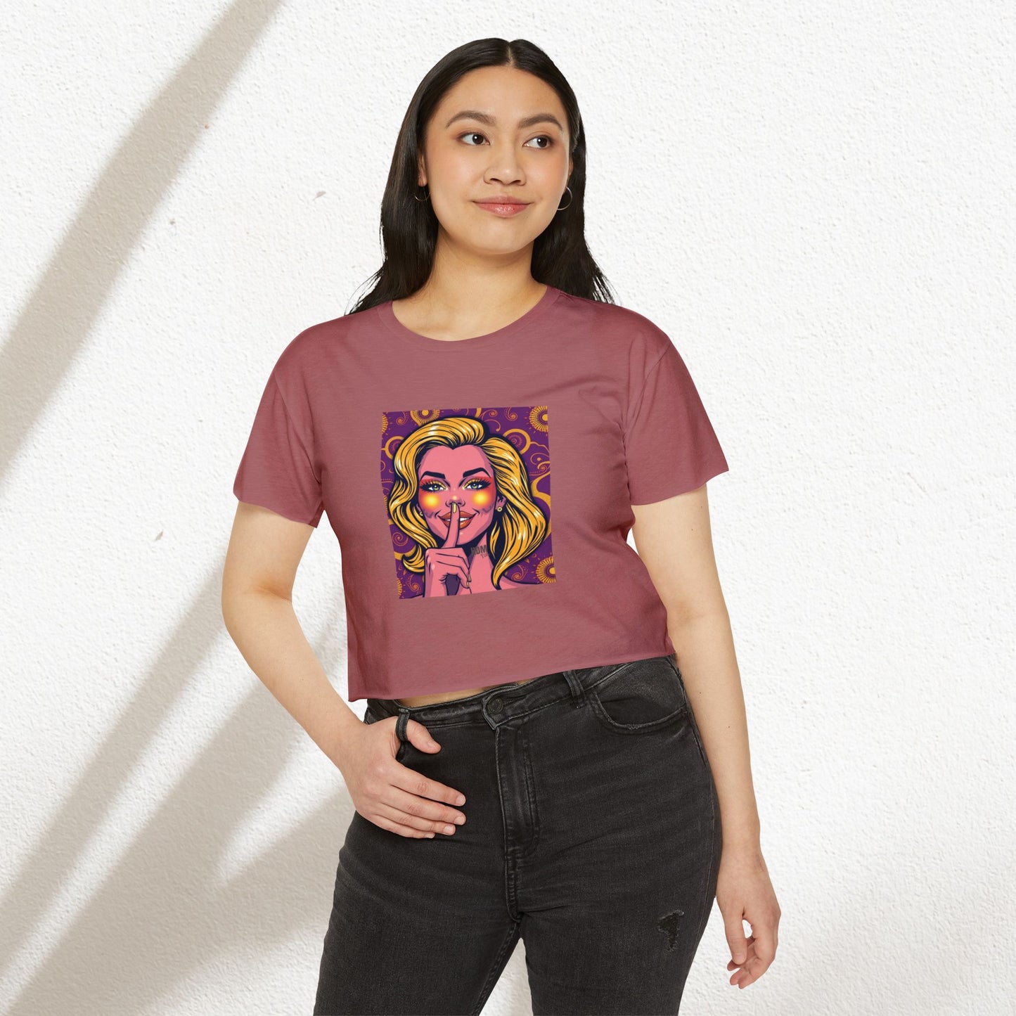 Boho Festival Crop Top, Women's Stylish Tee for Concerts & Parties, Summer Vibes, Casual Chic Top