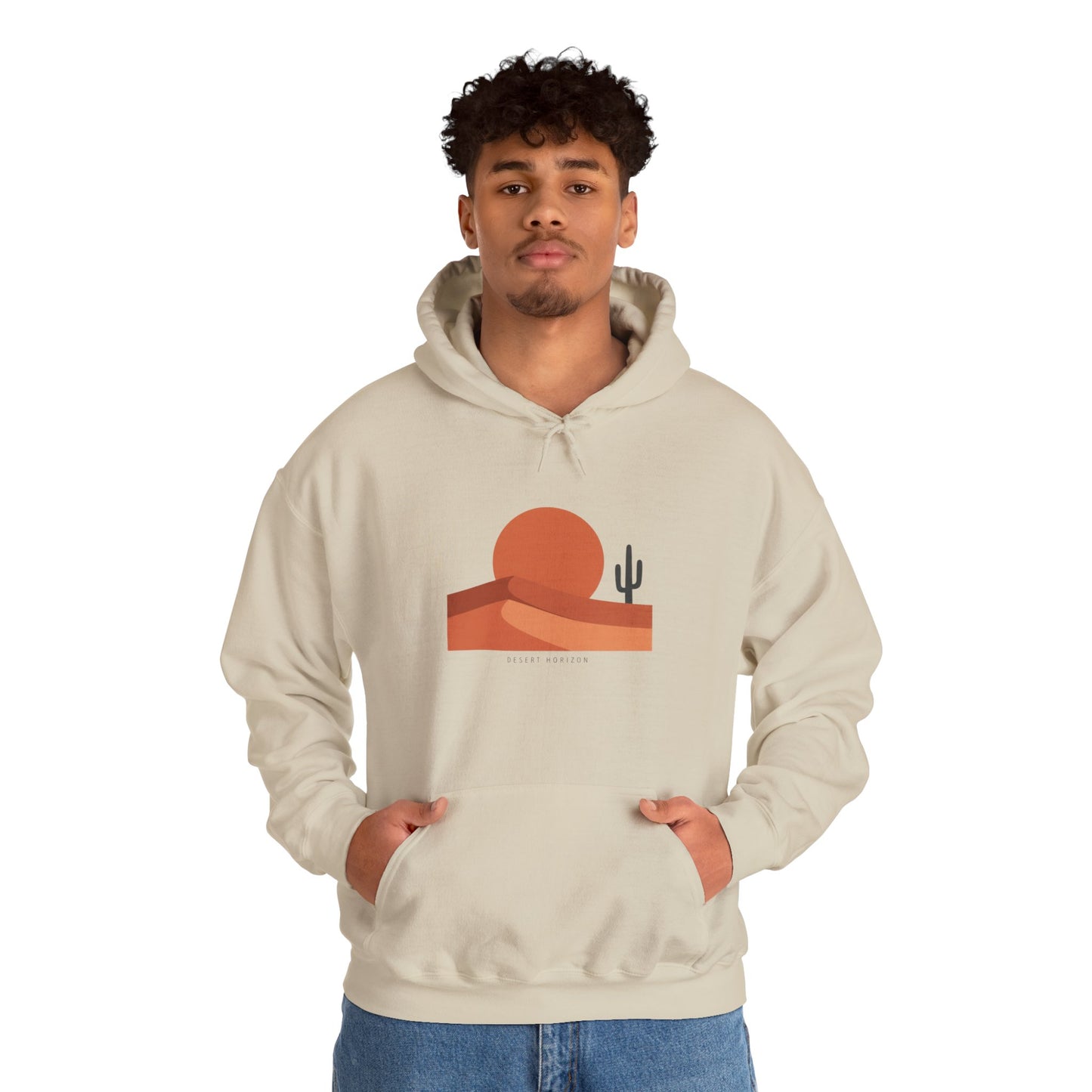 Desert Sunset Minimalist Mesa Hoodie | Southwestern adobe-inspired art