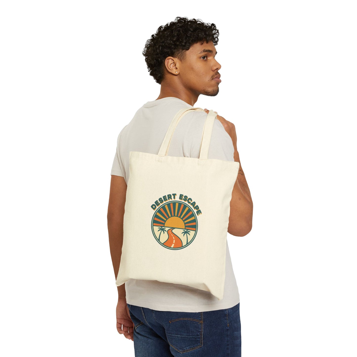 Desert Escape Tote | 70s Sunset Retro Palm Canvas Tote