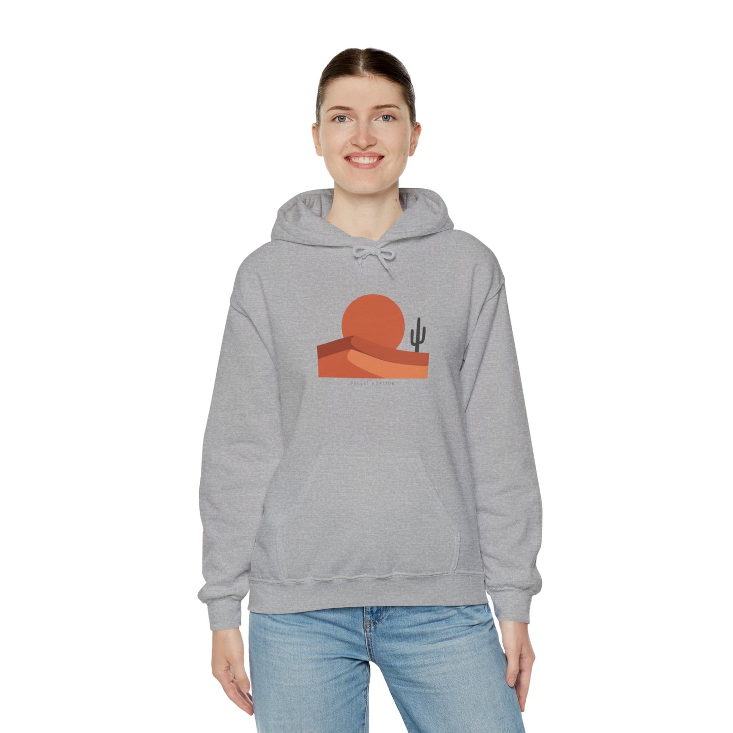 Desert Sunset Minimalist Mesa Hoodie | Southwestern adobe-inspired art