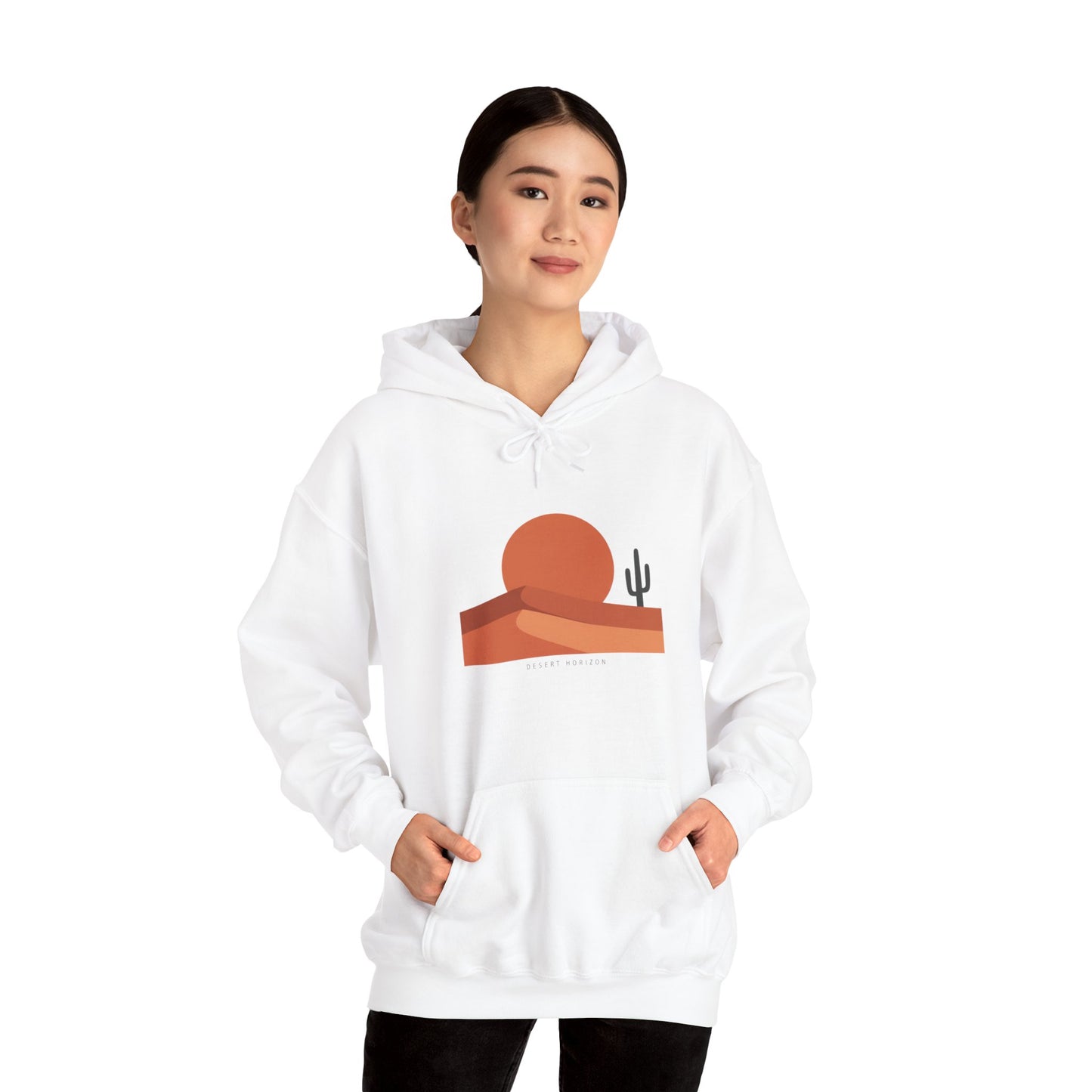Desert Sunset Minimalist Mesa Hoodie | Southwestern adobe-inspired art