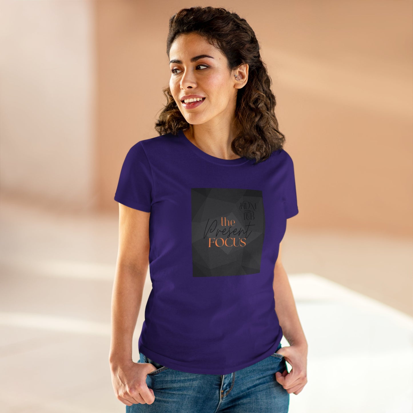 T-Shirt, The Present Focus, Women's Tee, Cotton Tee, Graphic Tee, Meditation Shirt