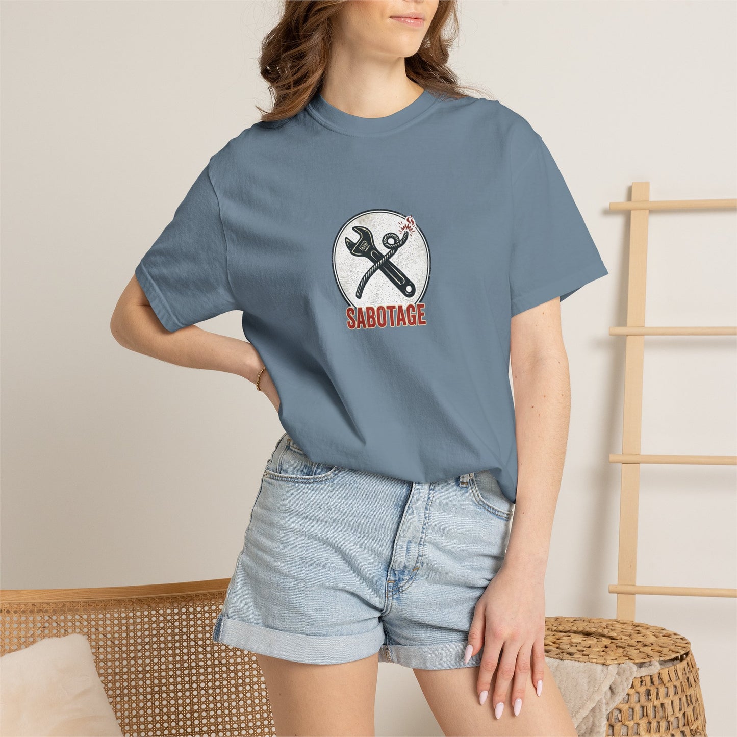Sabotage Wrench Logo T-Shirt — Mechanic Tools Graphic Tee