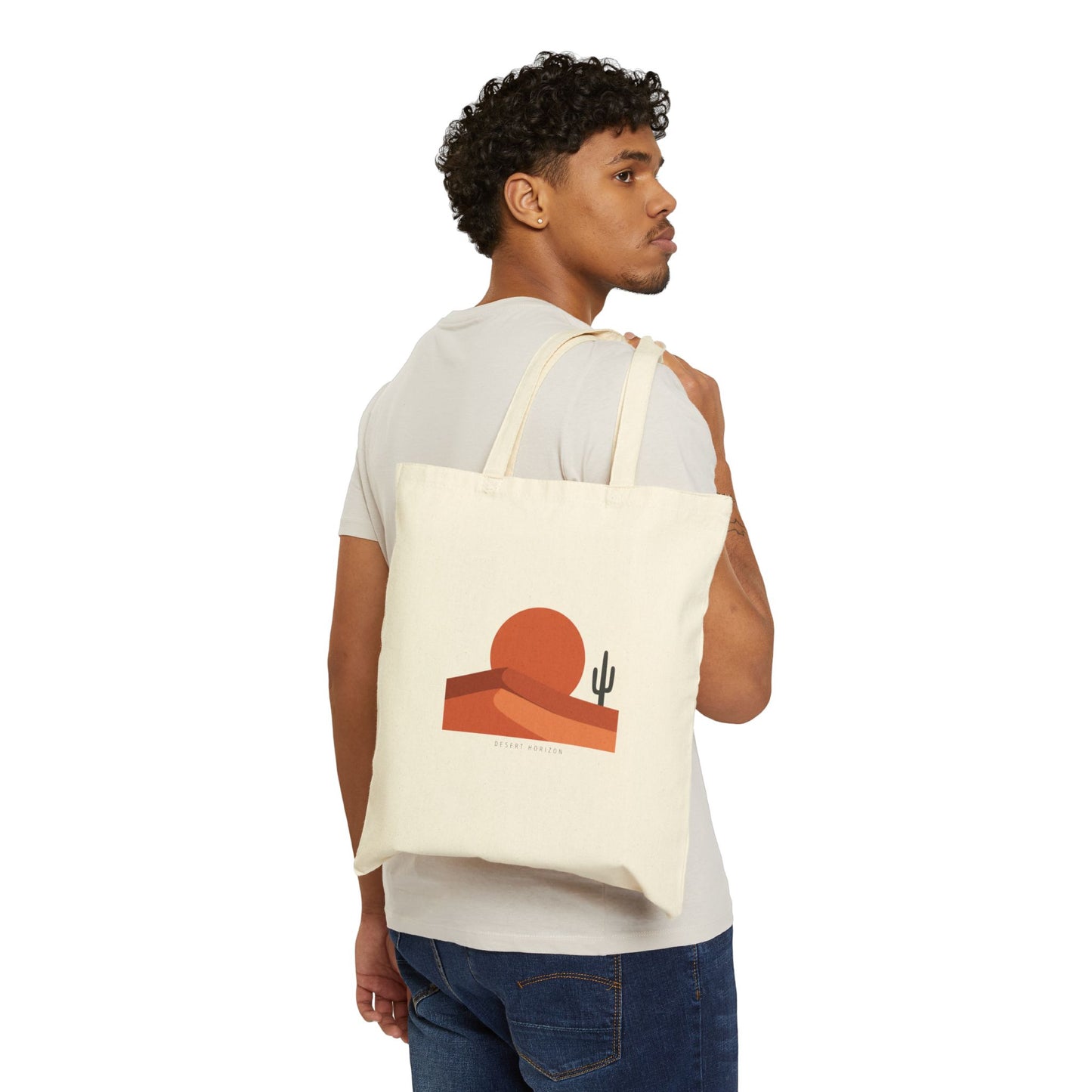 Desert Sunset Minimalist Tote | Southwestern mesa, adobe-inspired neutral art