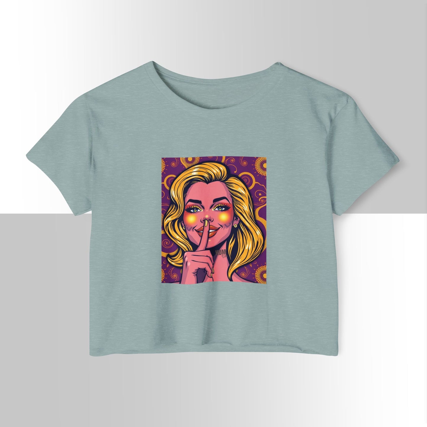 Boho Festival Crop Top, Women's Stylish Tee for Concerts & Parties, Summer Vibes, Casual Chic Top