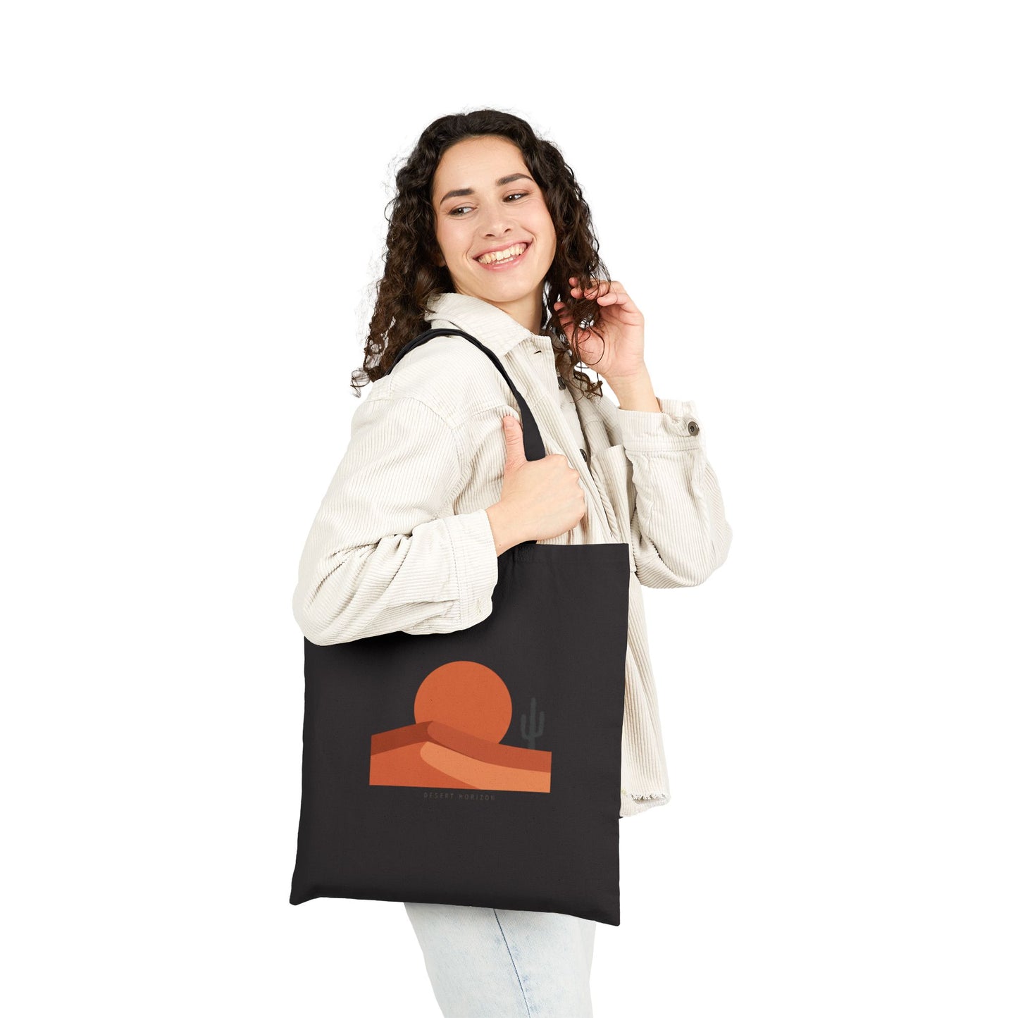 Desert Sunset Minimalist Tote | Southwestern mesa, adobe-inspired neutral art