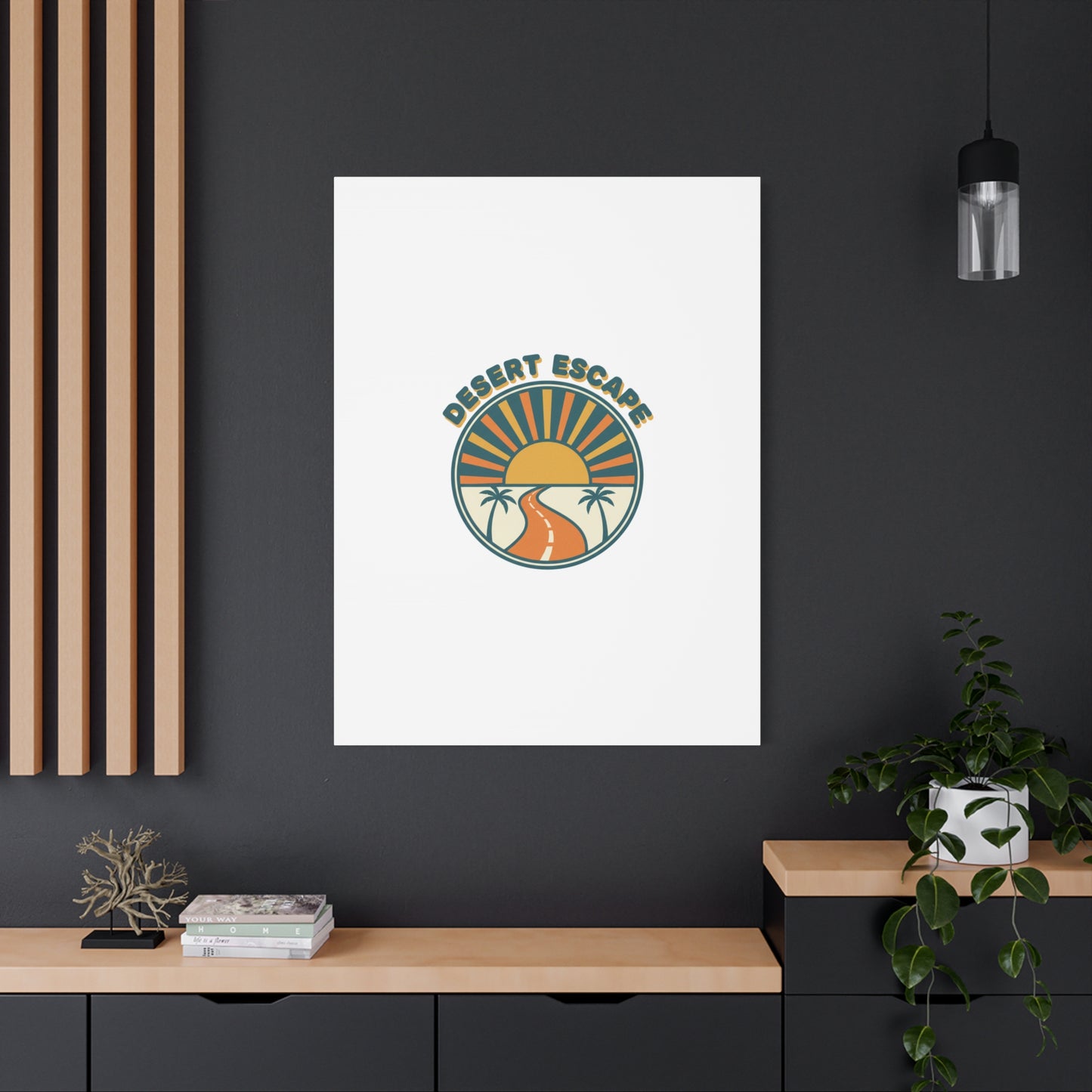 Desert Escape Sunset Canvas | 70s Sunset Retro Palm Poster
