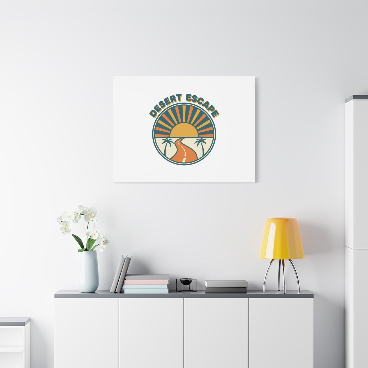 Desert Escape Sunset Canvas | 70s Sunset Retro Palm Poster