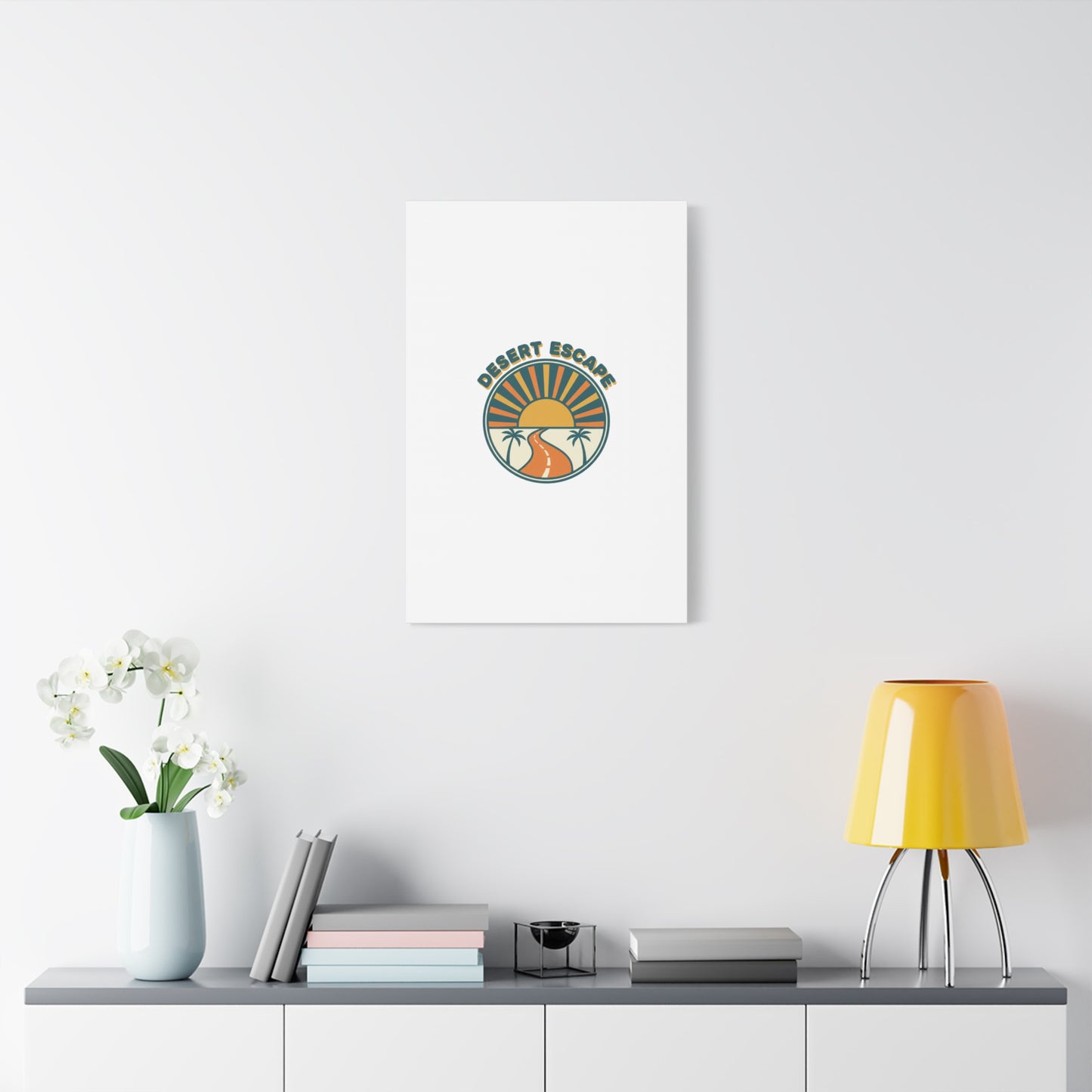 Desert Escape Sunset Canvas | 70s Sunset Retro Palm Poster
