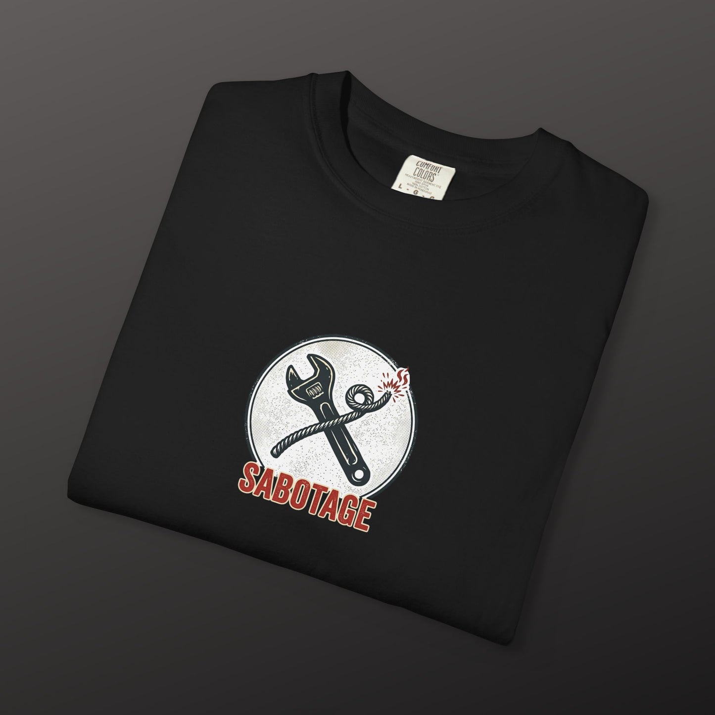 Sabotage Wrench Logo T-Shirt — Mechanic Tools Graphic Tee