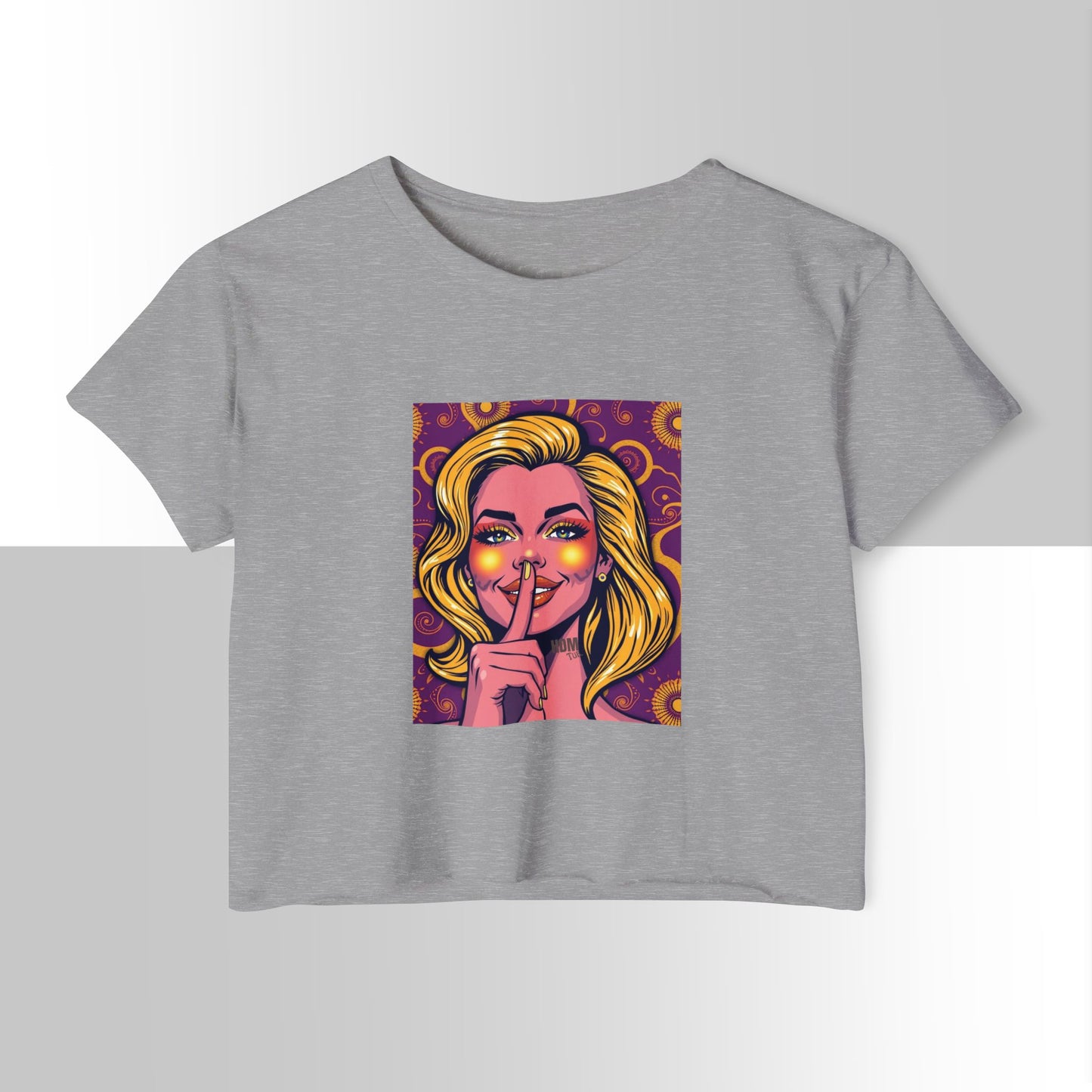 Boho Festival Crop Top, Women's Stylish Tee for Concerts & Parties, Summer Vibes, Casual Chic Top