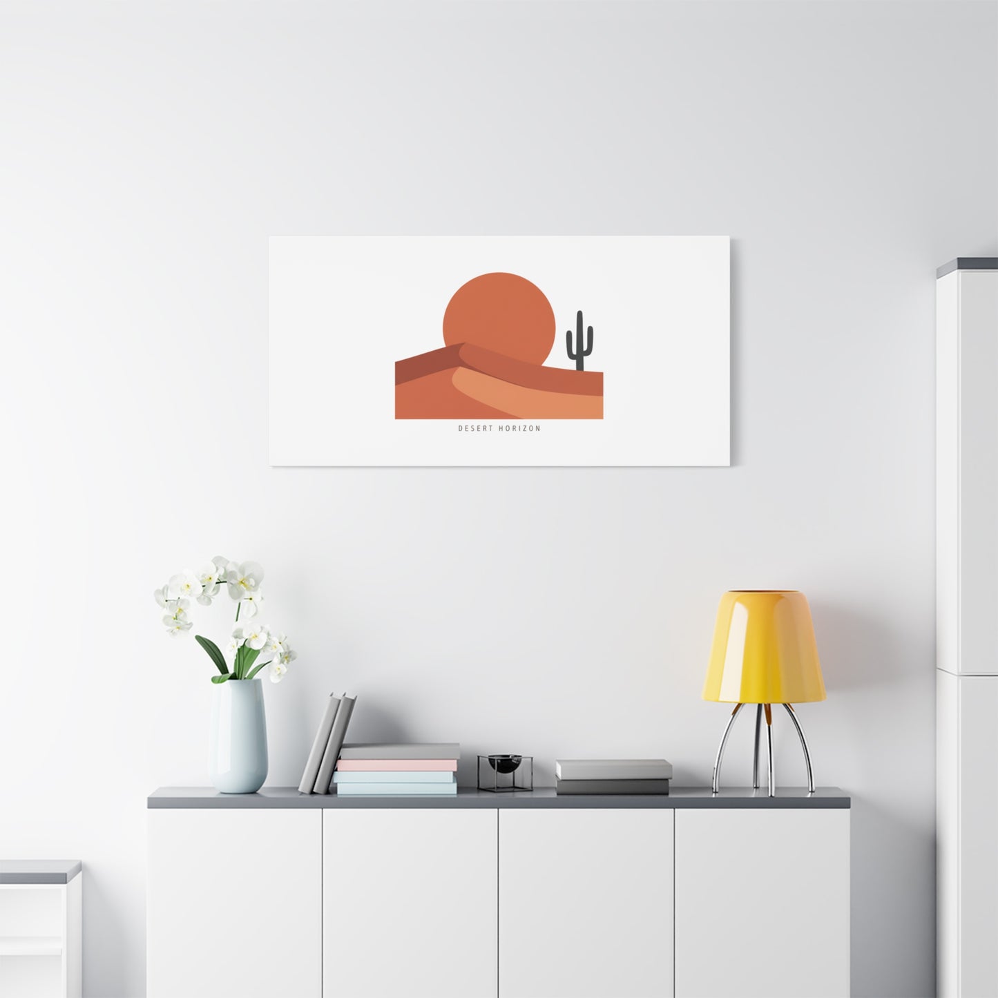 Desert Horizon Minimal Mesa Canvas | desert sunset, southwestern art print