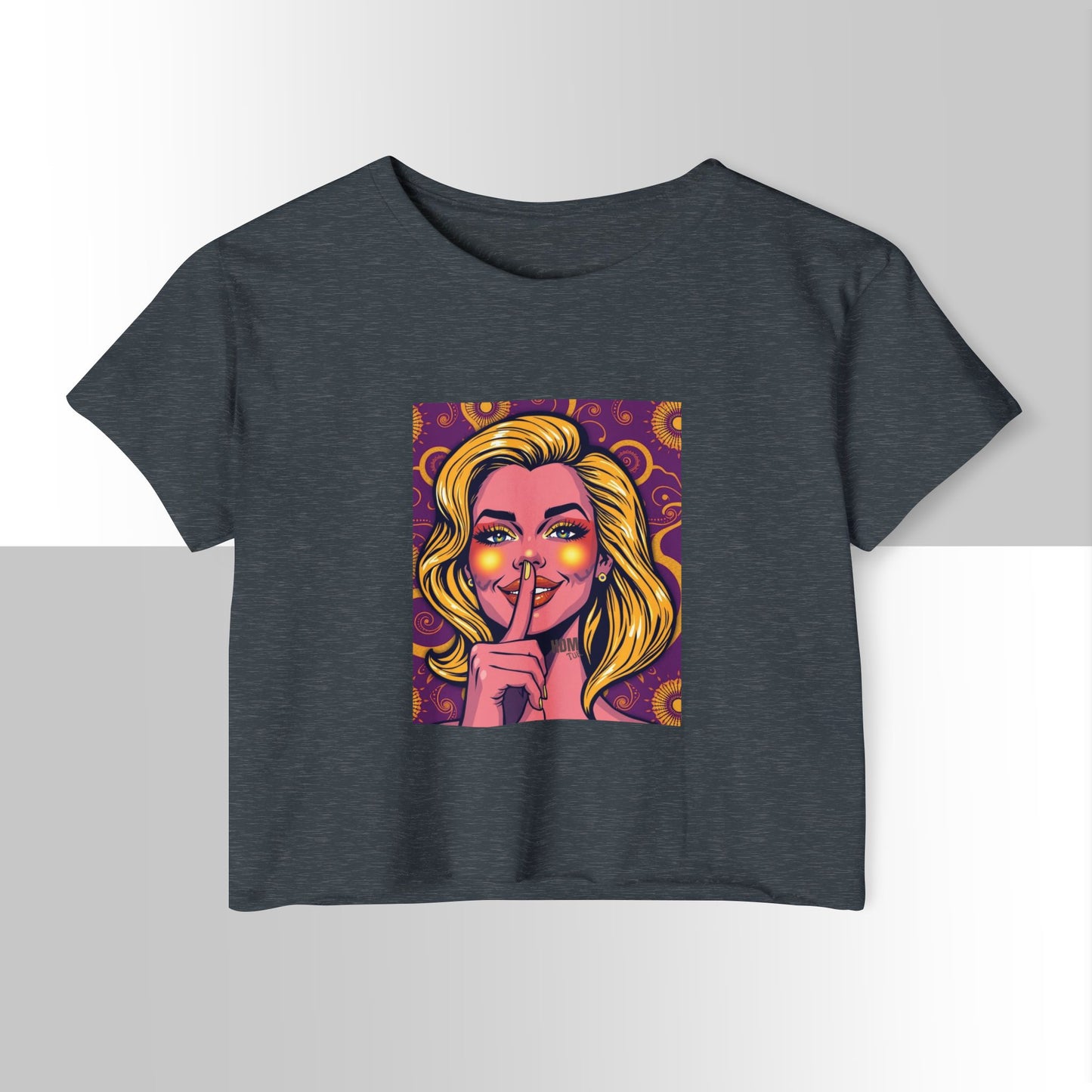 Boho Festival Crop Top, Women's Stylish Tee for Concerts & Parties, Summer Vibes, Casual Chic Top